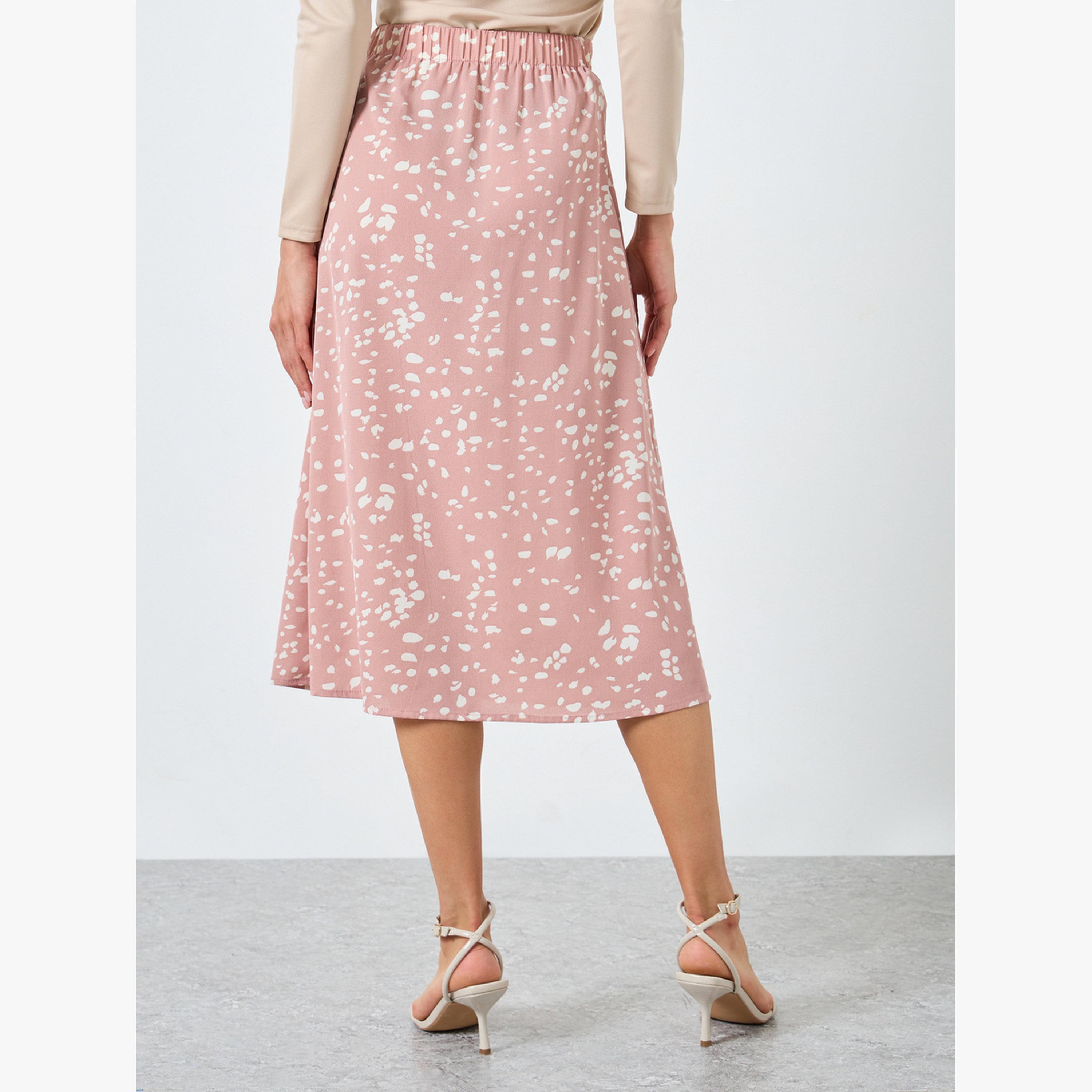 Take Two Floral Printed Bow Detail A-Line Skirt-women-clothing-bottoms-skirts-image-3