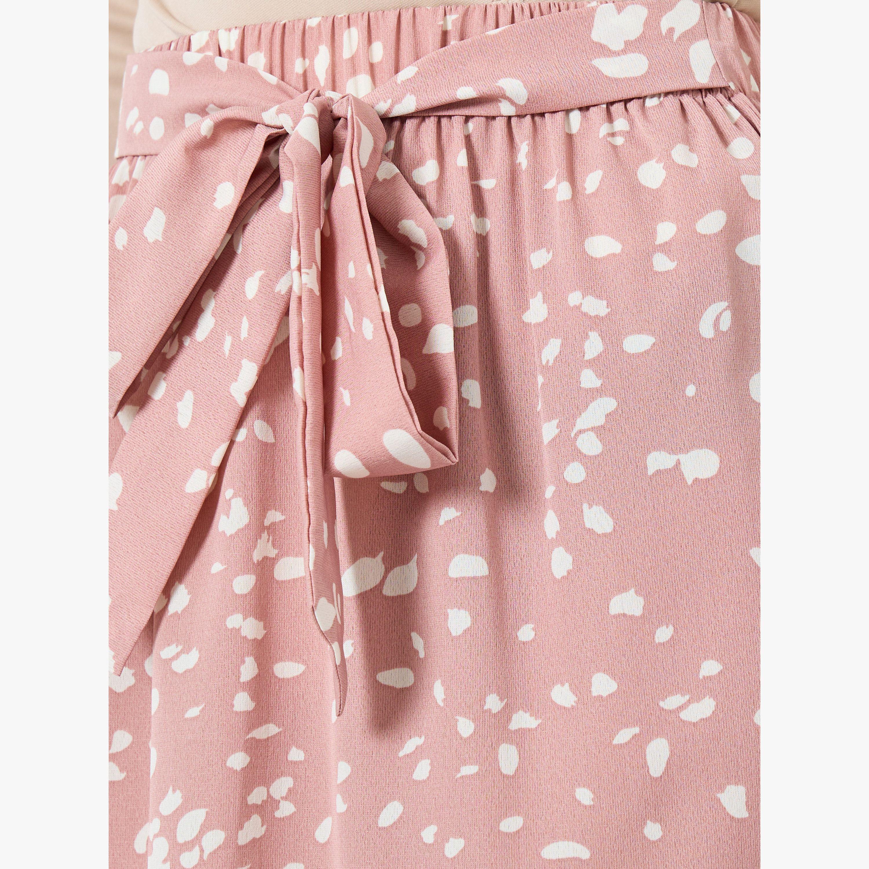 Take Two Floral Printed Bow Detail A-Line Skirt-women-clothing-bottoms-skirts-image-4