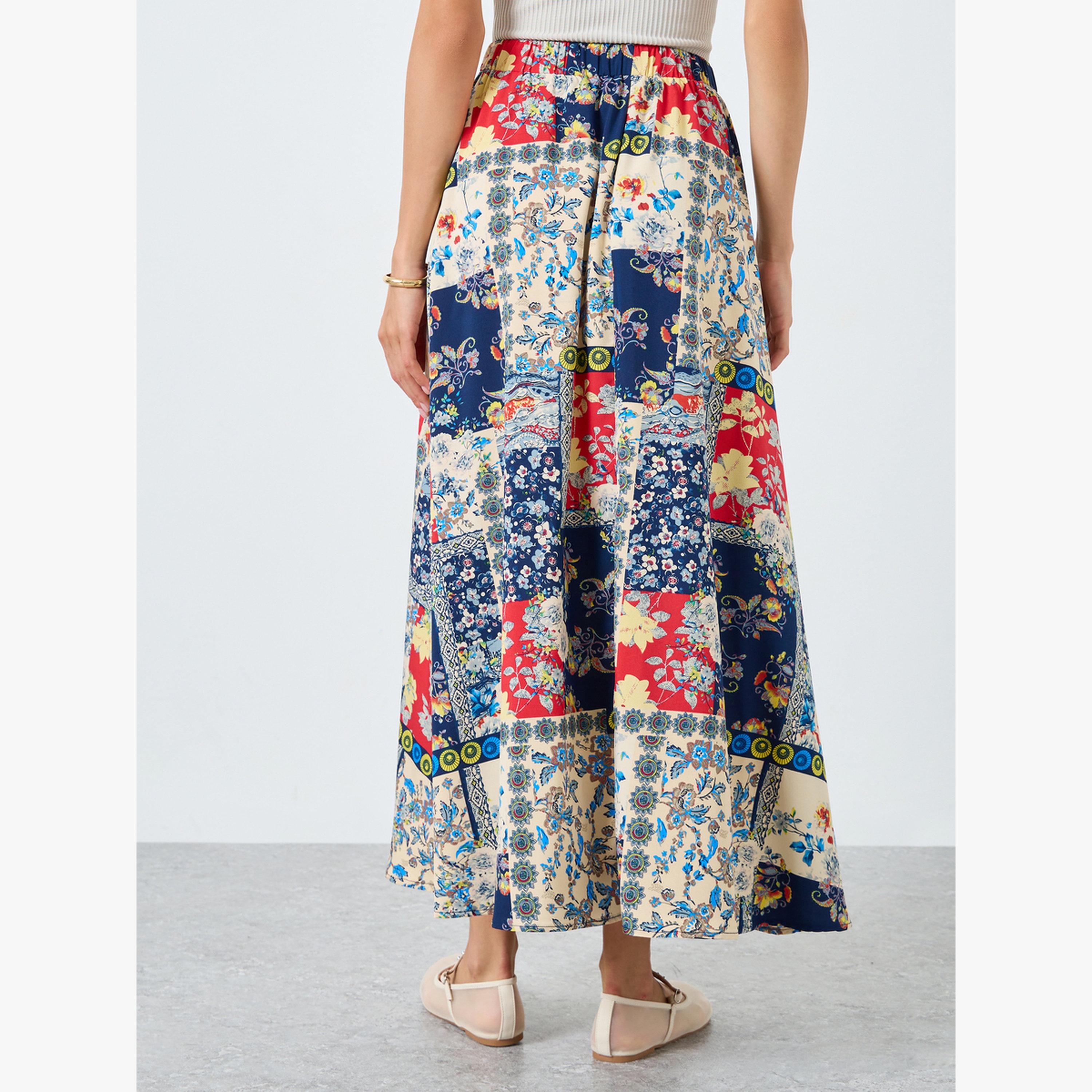 Take Two All-Over Printed Elastic Waist Skirt-women-clothing-bottoms-skirts-image-3