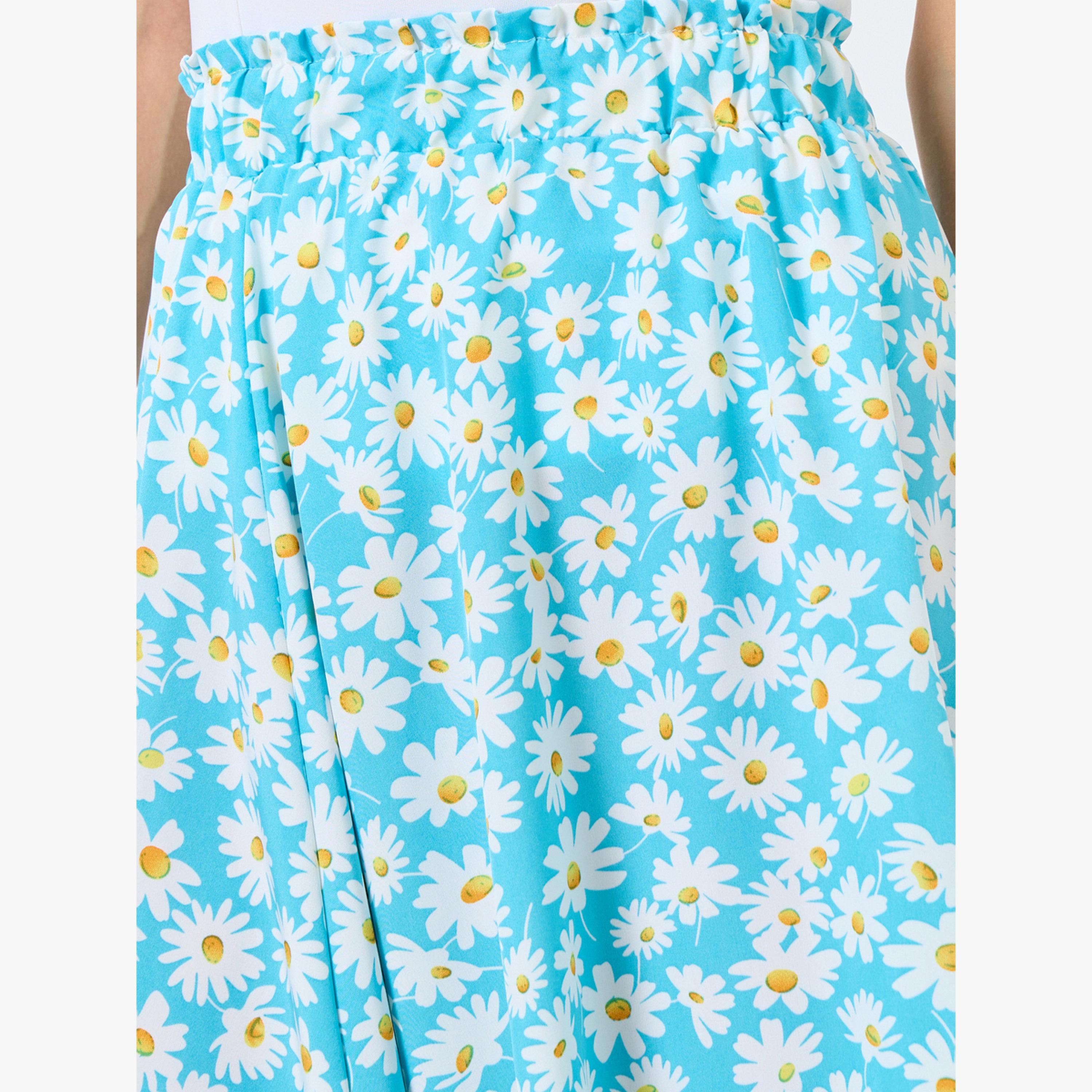 Take Two Floral Printed Elastic Waist Skirt-women-clothing-bottoms-skirts-image-4