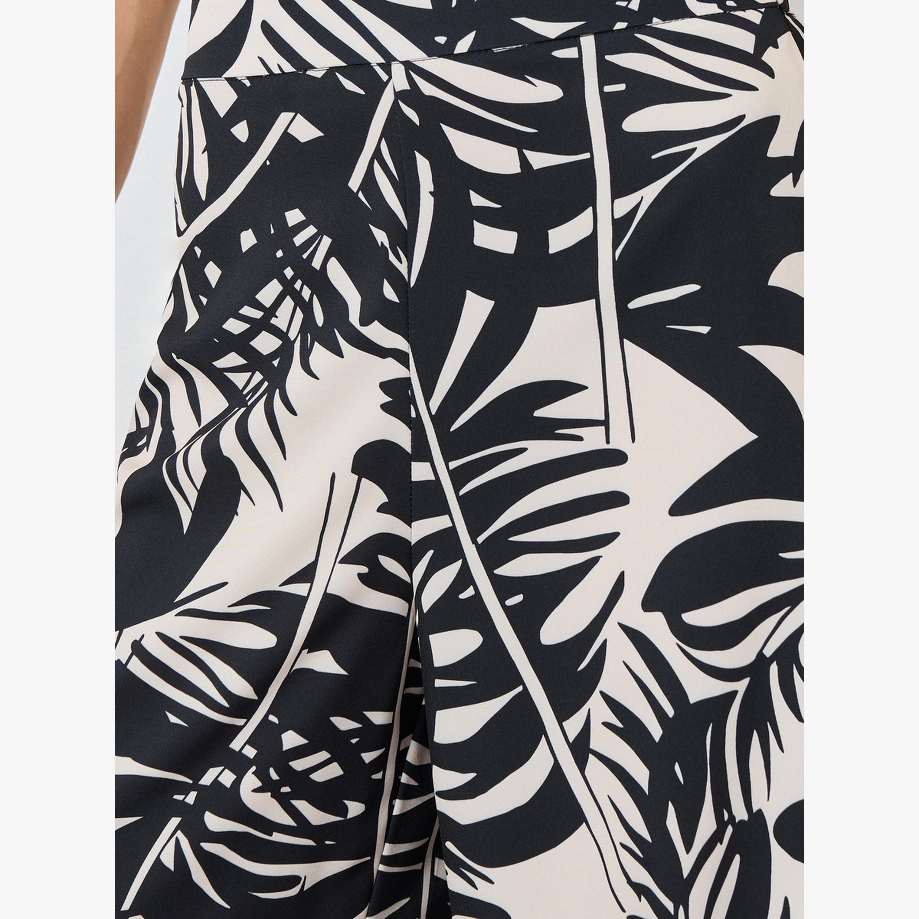 Take Two Women Leaf Print Wide Leg Pants-women-clothing-bottoms-trousers-image-4
