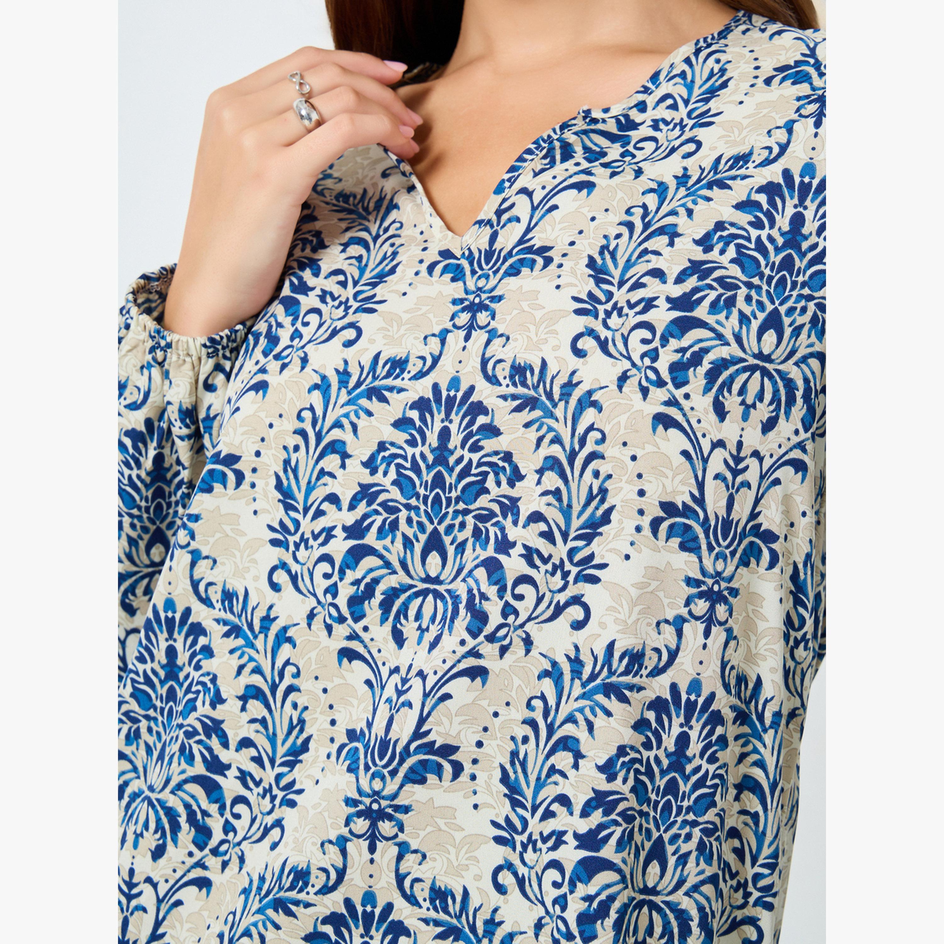 Take Two Graphic Print Long Sleeve Mini Dress-women-clothing-dresses-image-4
