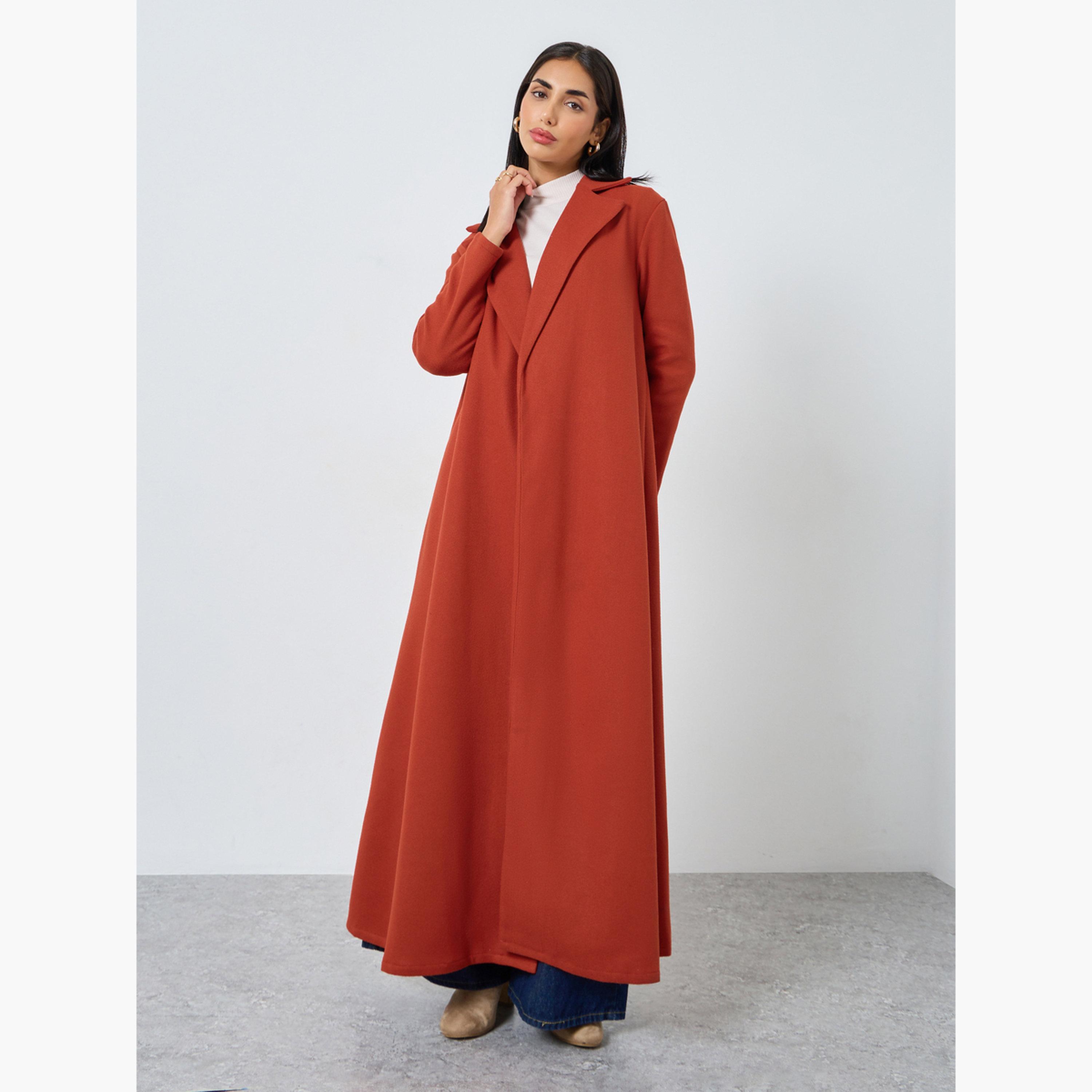 Styli Solid Blazer Neck Open Abaya-women-arabicclothing-abayas-image-2