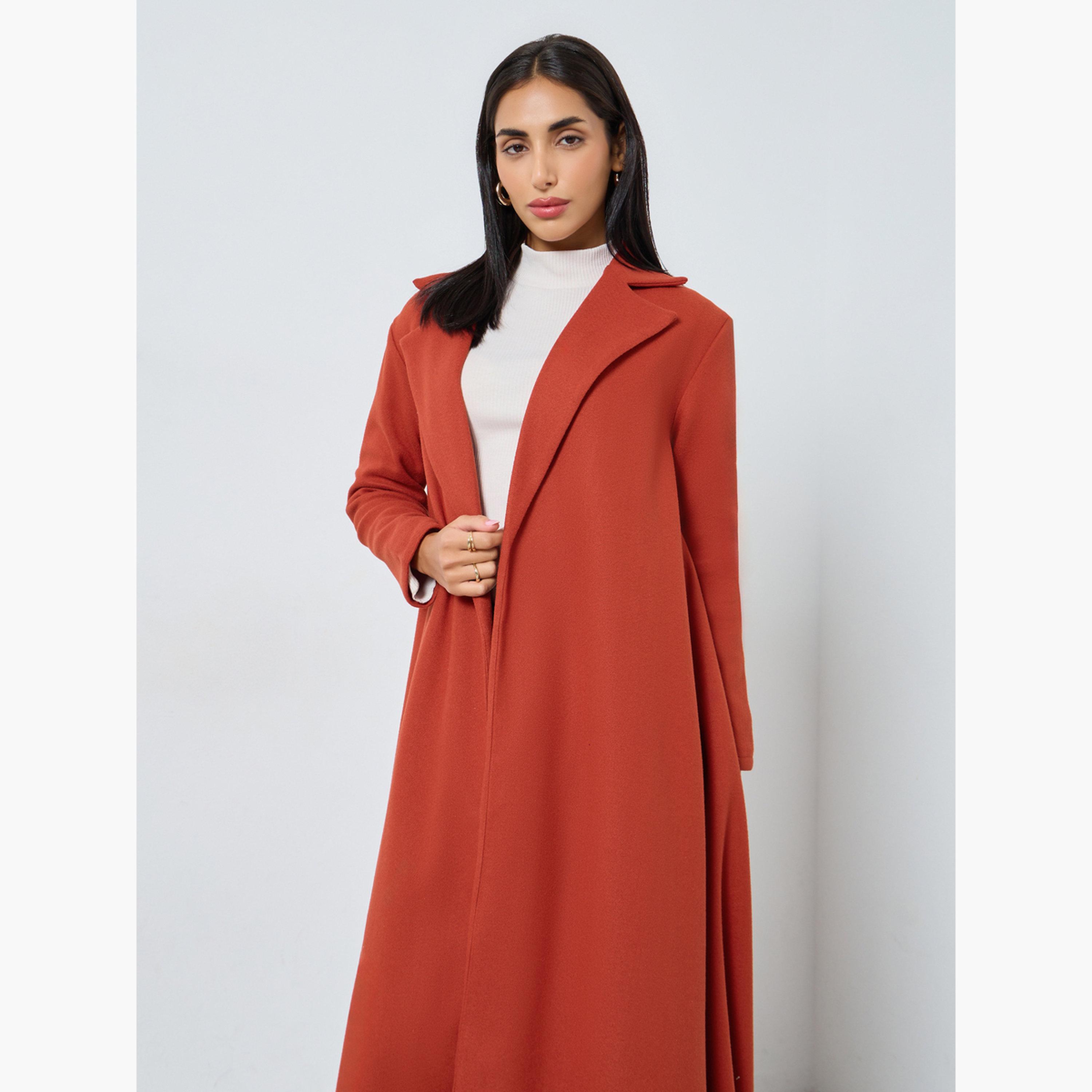 Styli Solid Blazer Neck Open Abaya-women-arabicclothing-abayas-image-3