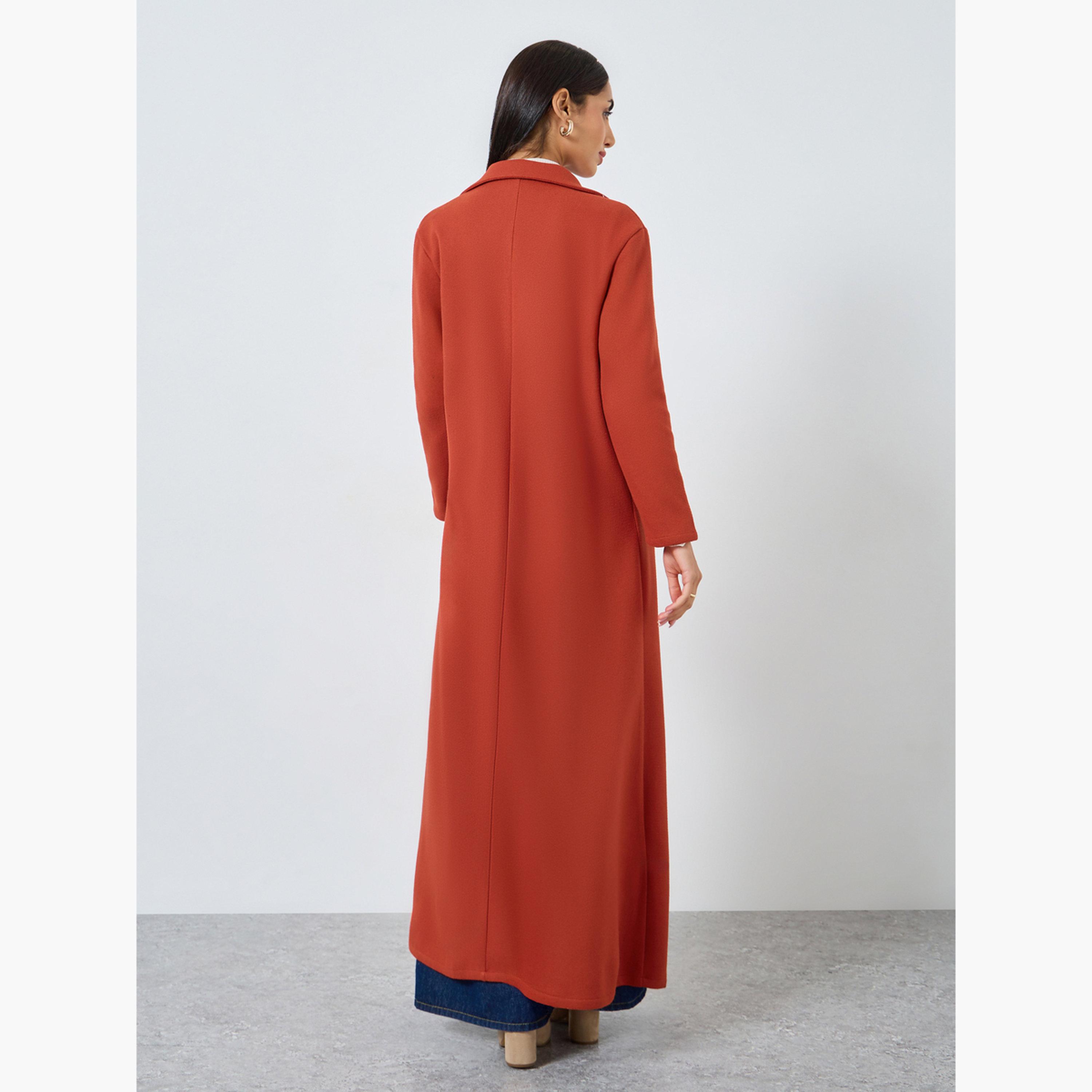 Styli Solid Blazer Neck Open Abaya-women-arabicclothing-abayas-image-5