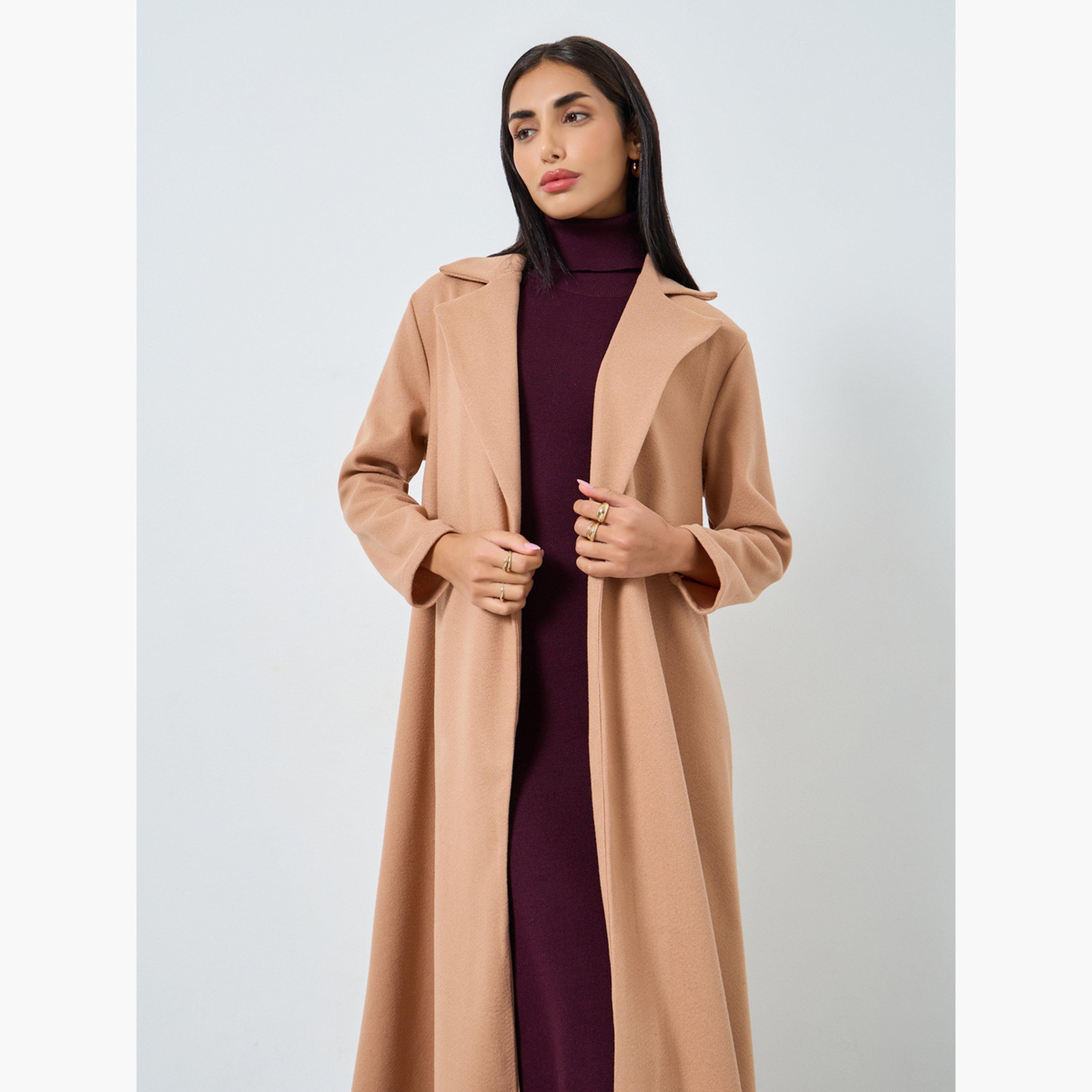 Styli Solid Blazer Neck Open Abaya-women-arabicclothing-abayas-image-3