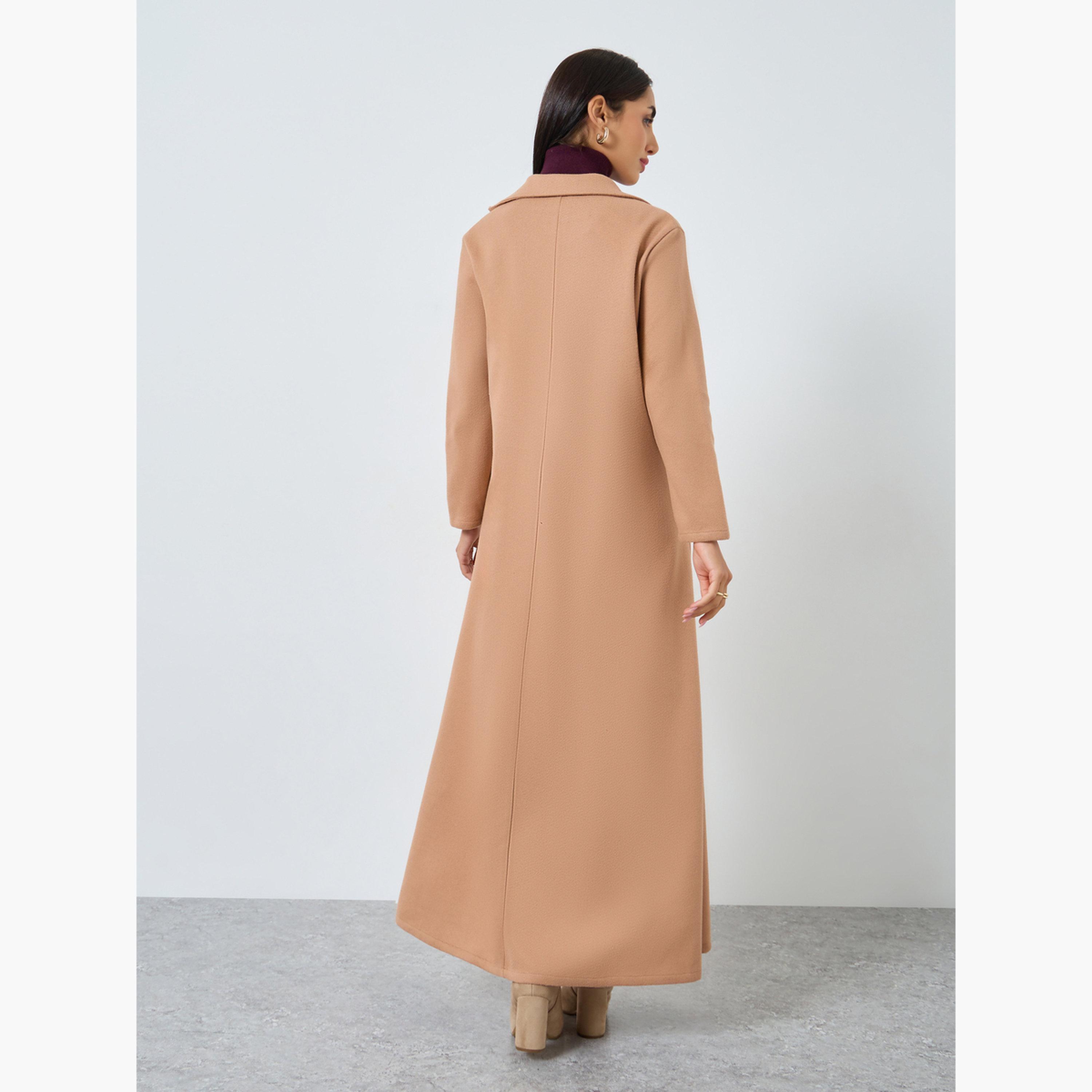 Styli Solid Blazer Neck Open Abaya-women-arabicclothing-abayas-image-5