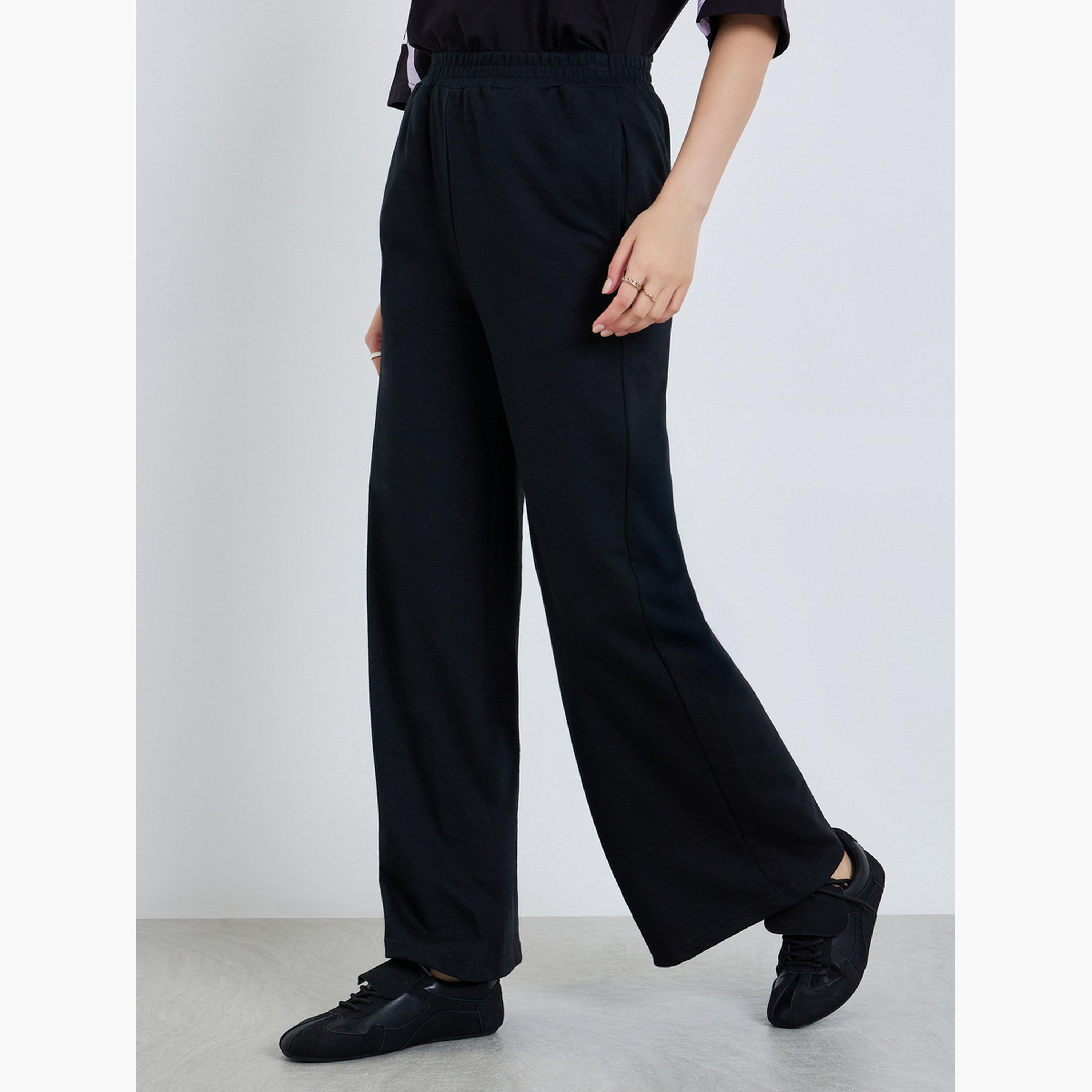 جوغر بخصر عالي وأرجل واسعة-women-clothing-bottoms-joggers-image-1