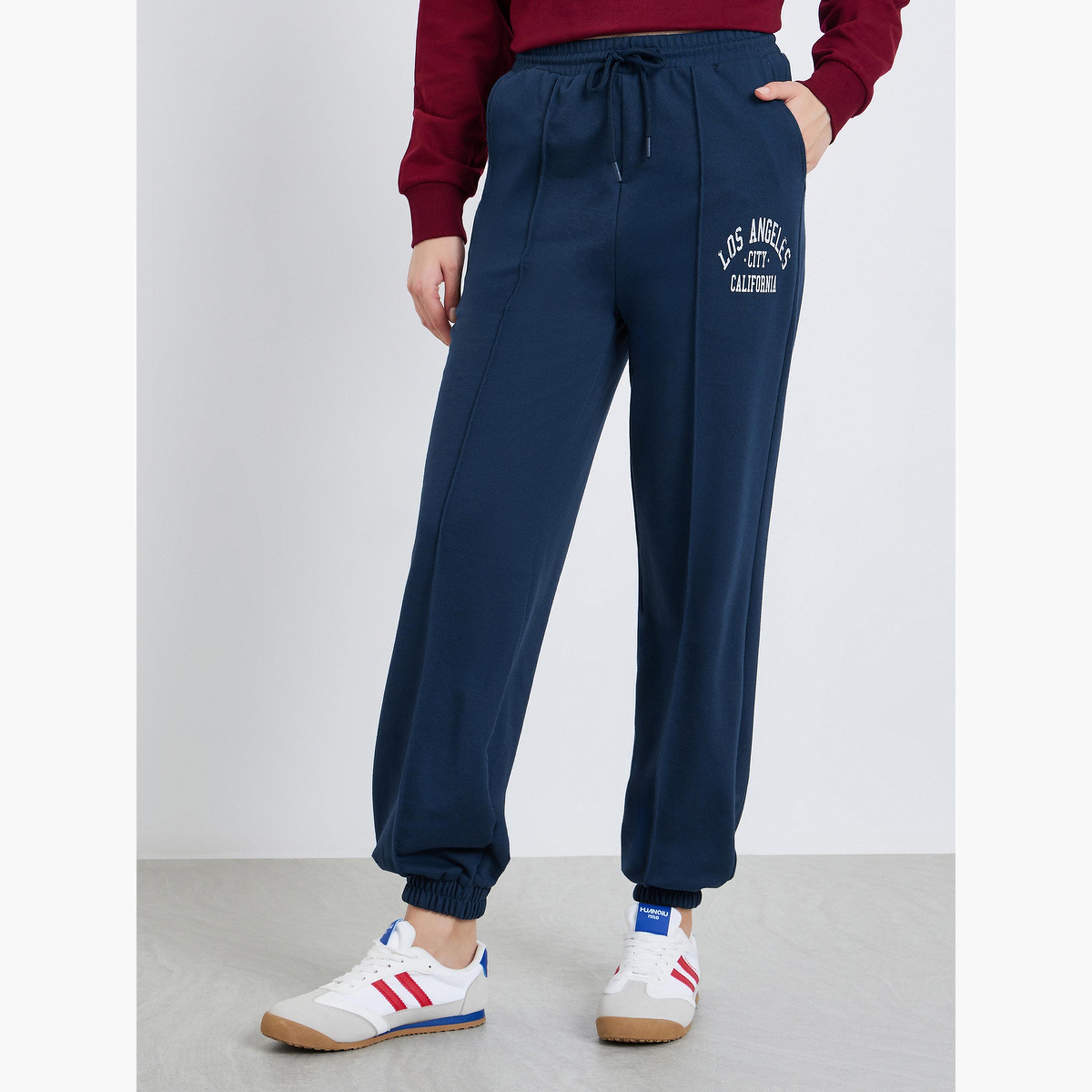 جوغر بطبعة جرافيك وبقصة ضيقة-women-clothing-bottoms-joggers-image-1