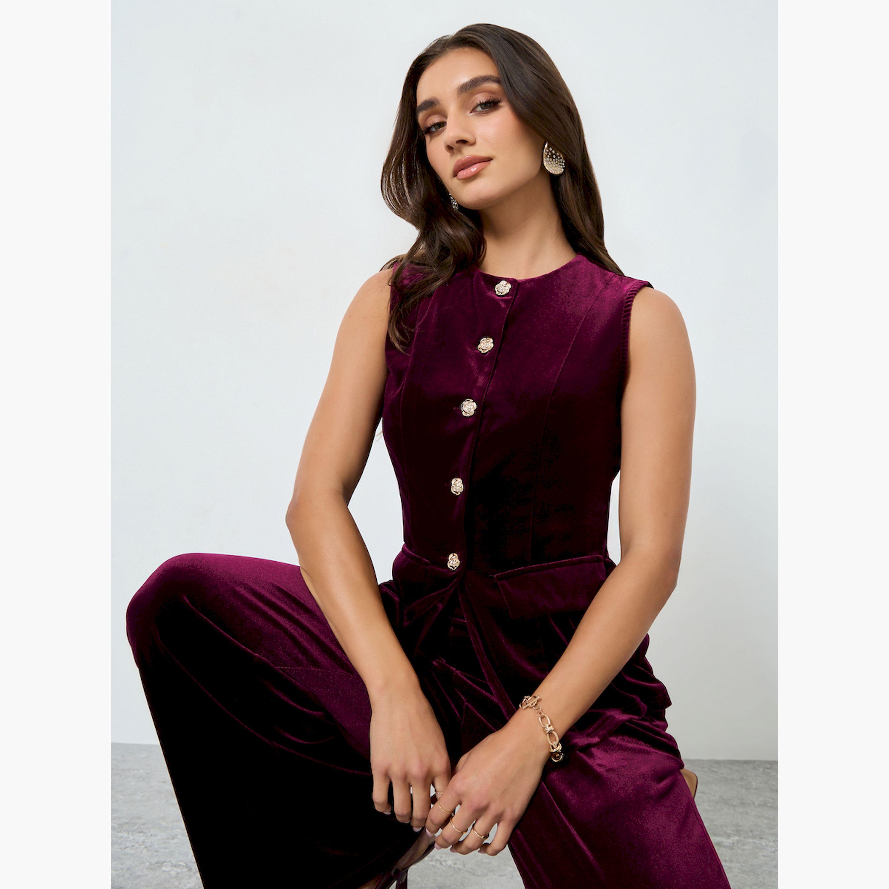جيليه مخمل بلا أكمام مع أزرار غلق-women-clothing-shirtsandblouses-blouses-image-3