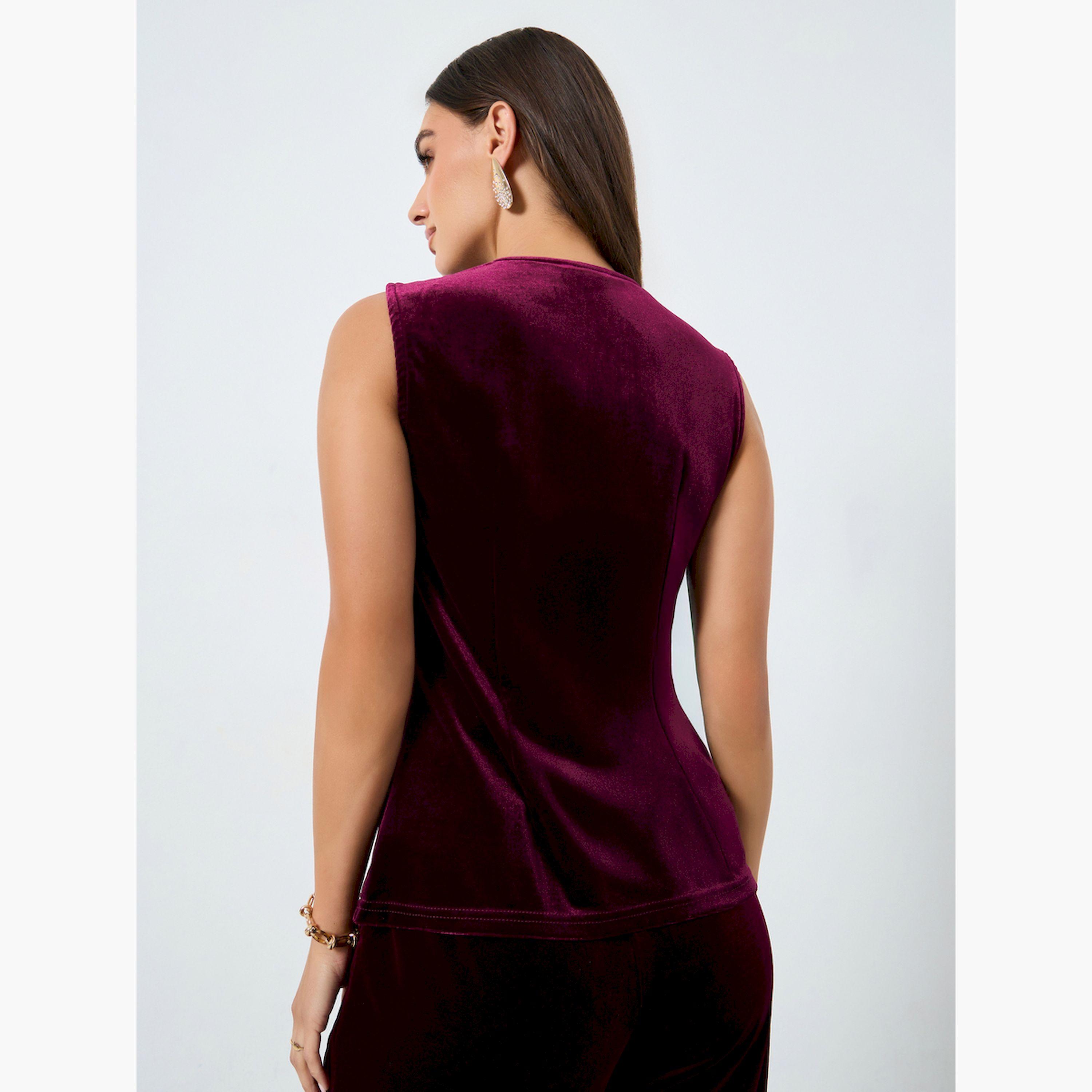جيليه مخمل بلا أكمام مع أزرار غلق-women-clothing-shirtsandblouses-blouses-image-4