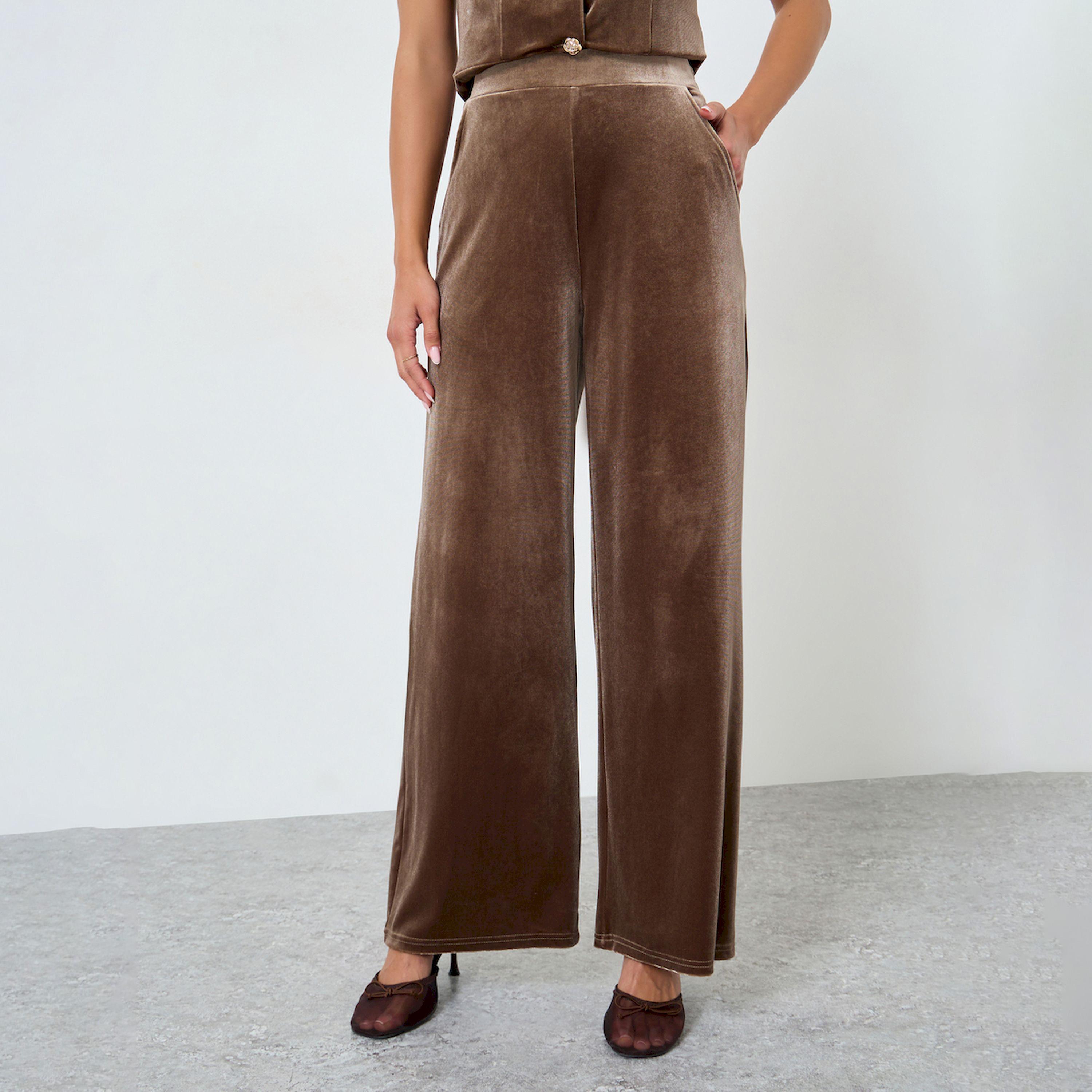 بنطال مخملي بأرجل واسعة-women-clothing-bottoms-trousers-image-1