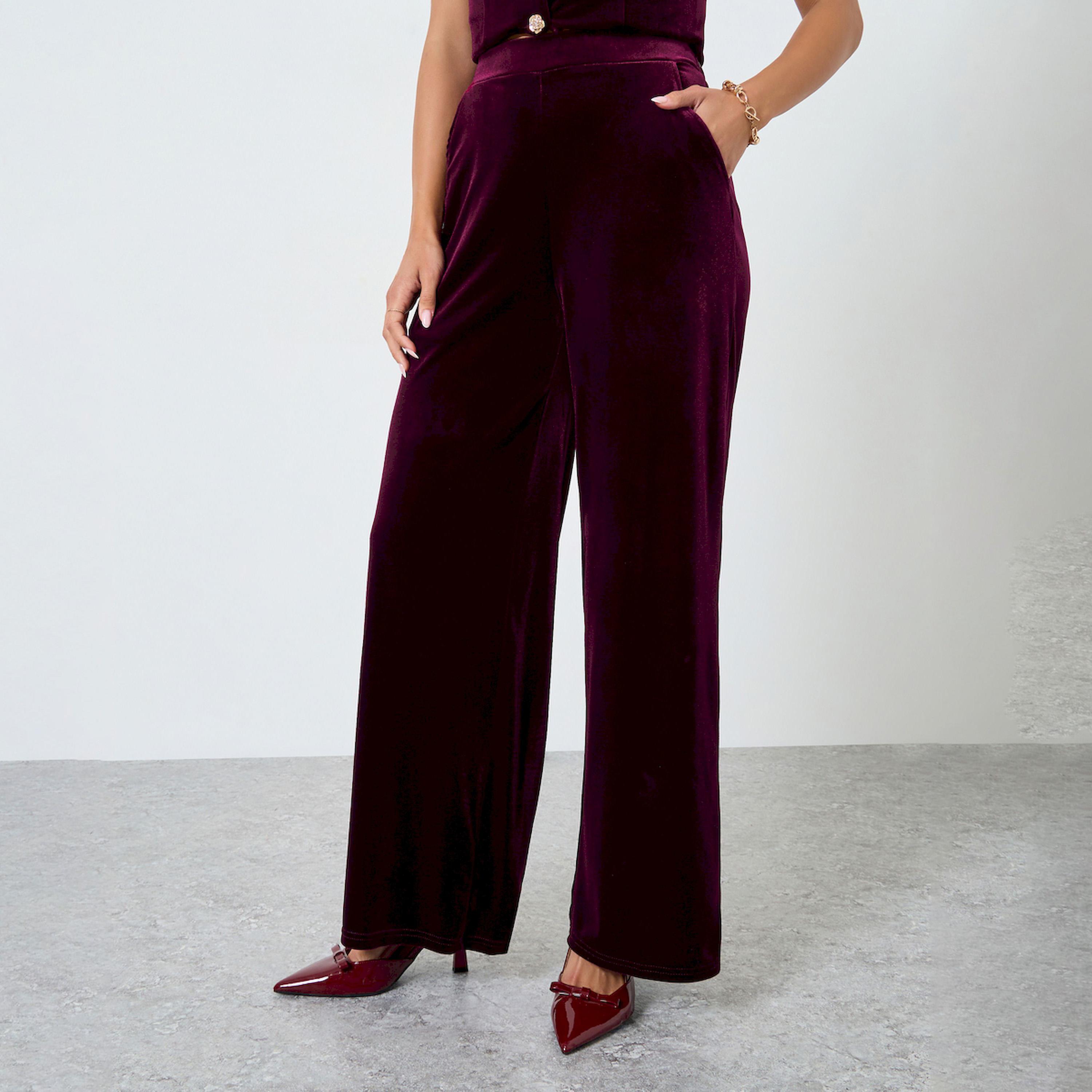 بنطال مخملي بأرجل واسعة-women-clothing-bottoms-trousers-image-1