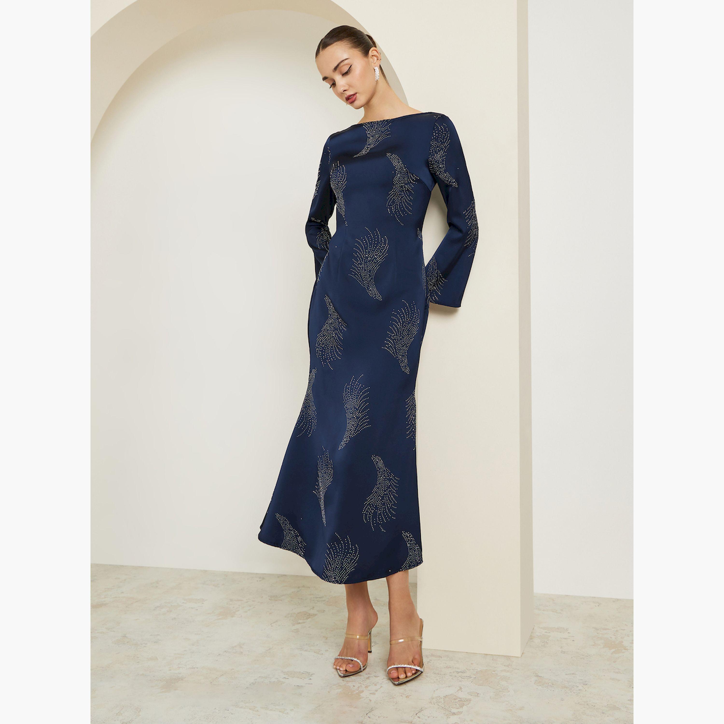 فستان طويل بياقة قارب وترتر-women-clothing-dresses-image-3