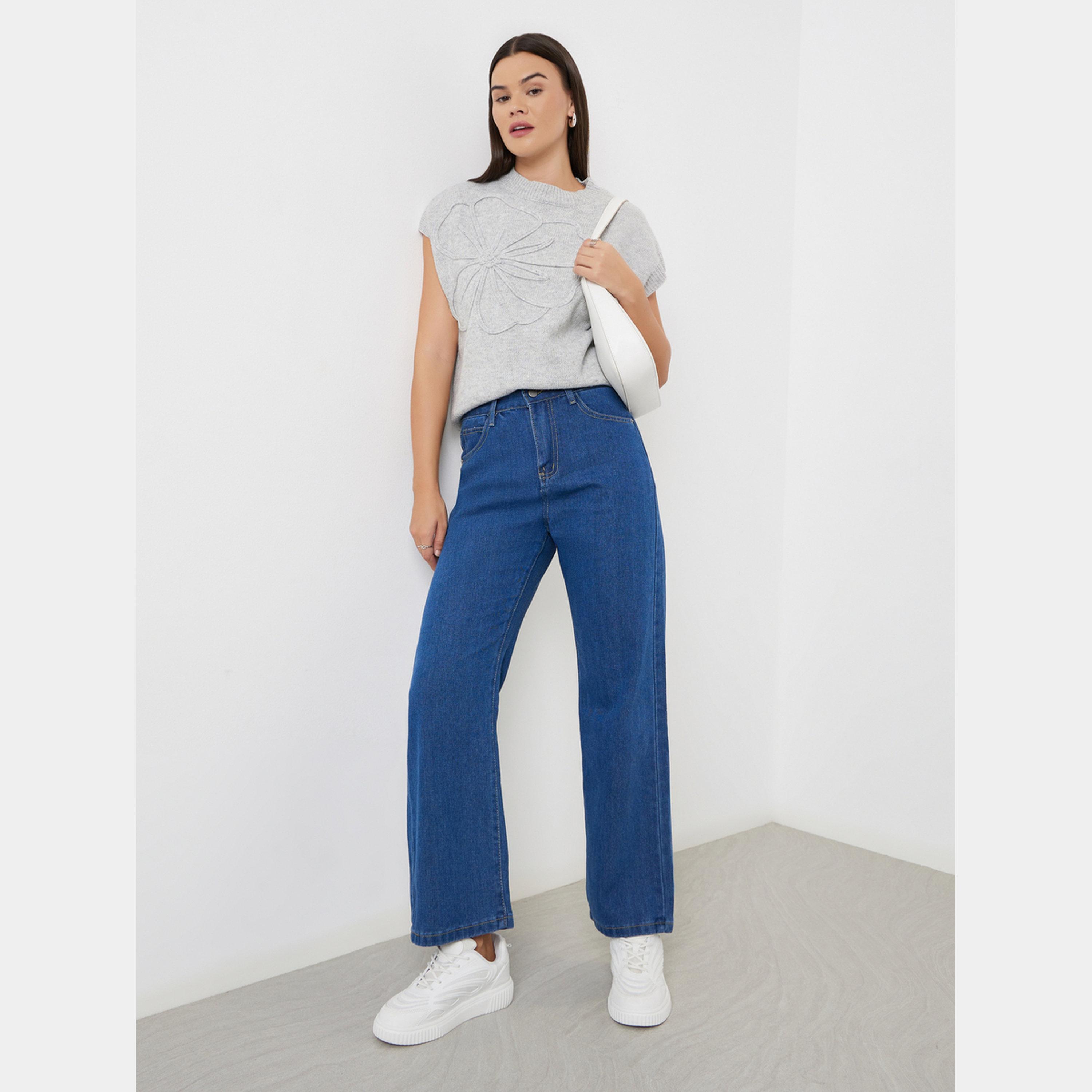 Styli Blue High Rise Wide Leg Jeans-women-clothing-bottoms-jeans-image-2