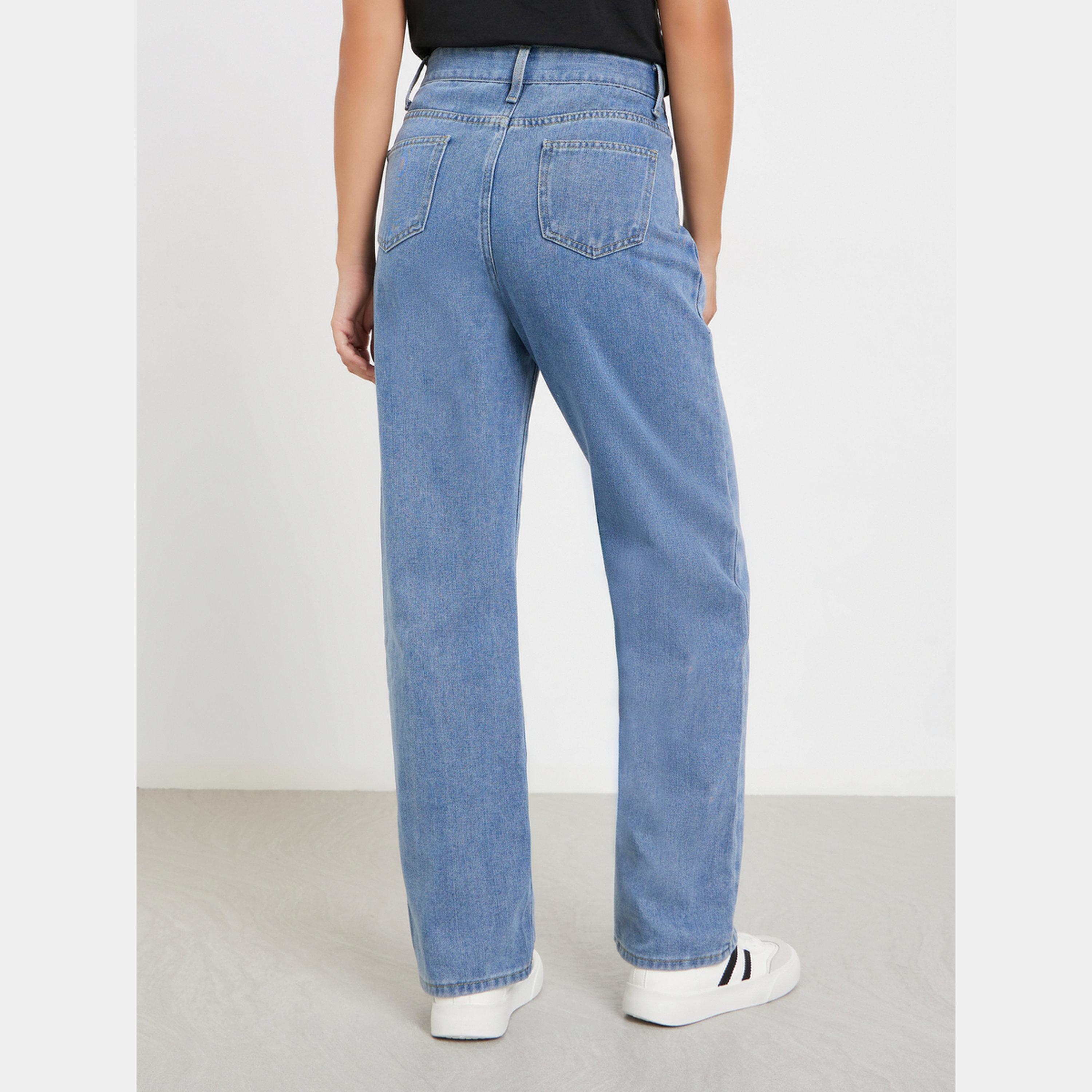 ستايلي - بنطال جينز واسع الساق وخصر مرتفع-women-clothing-bottoms-jeans-image-4
