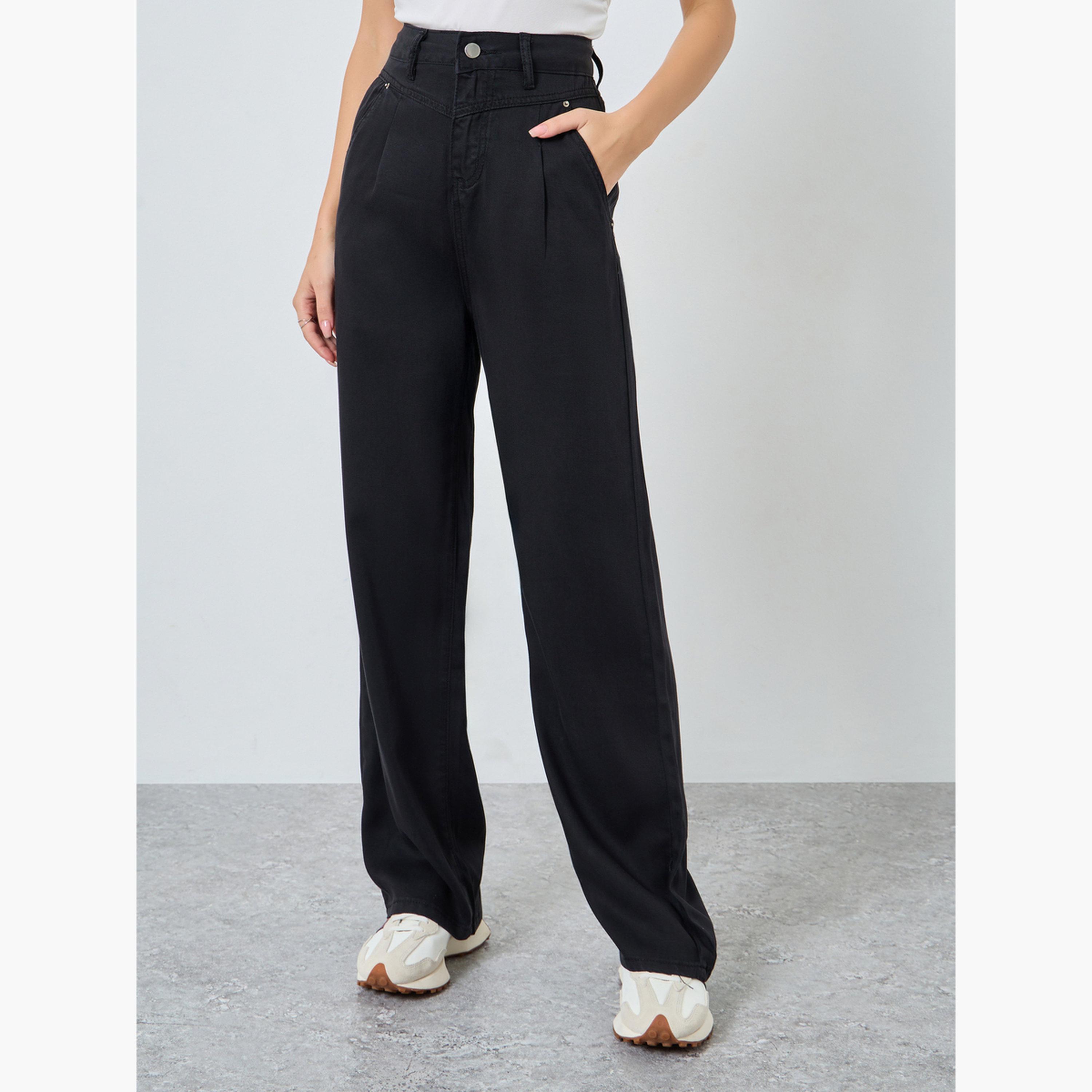 Styli Women Black High Rise Wide Leg Jeans-women-clothing-bottoms-jeans-image-1