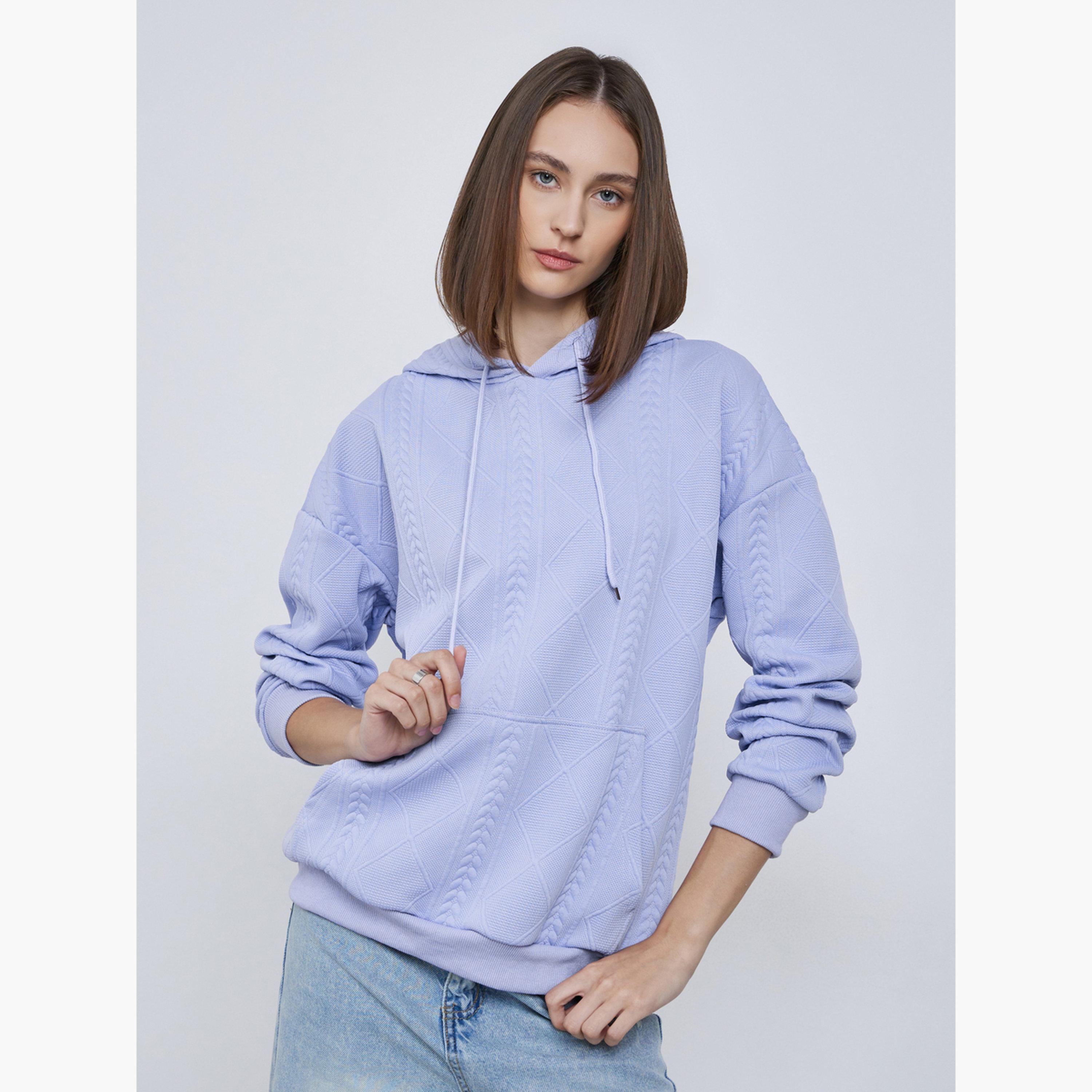 ستايلي - هودي تصميم عادي لون بنفسجي-women-clothing-hoodiesandsweatshirts-hoodies-image-1