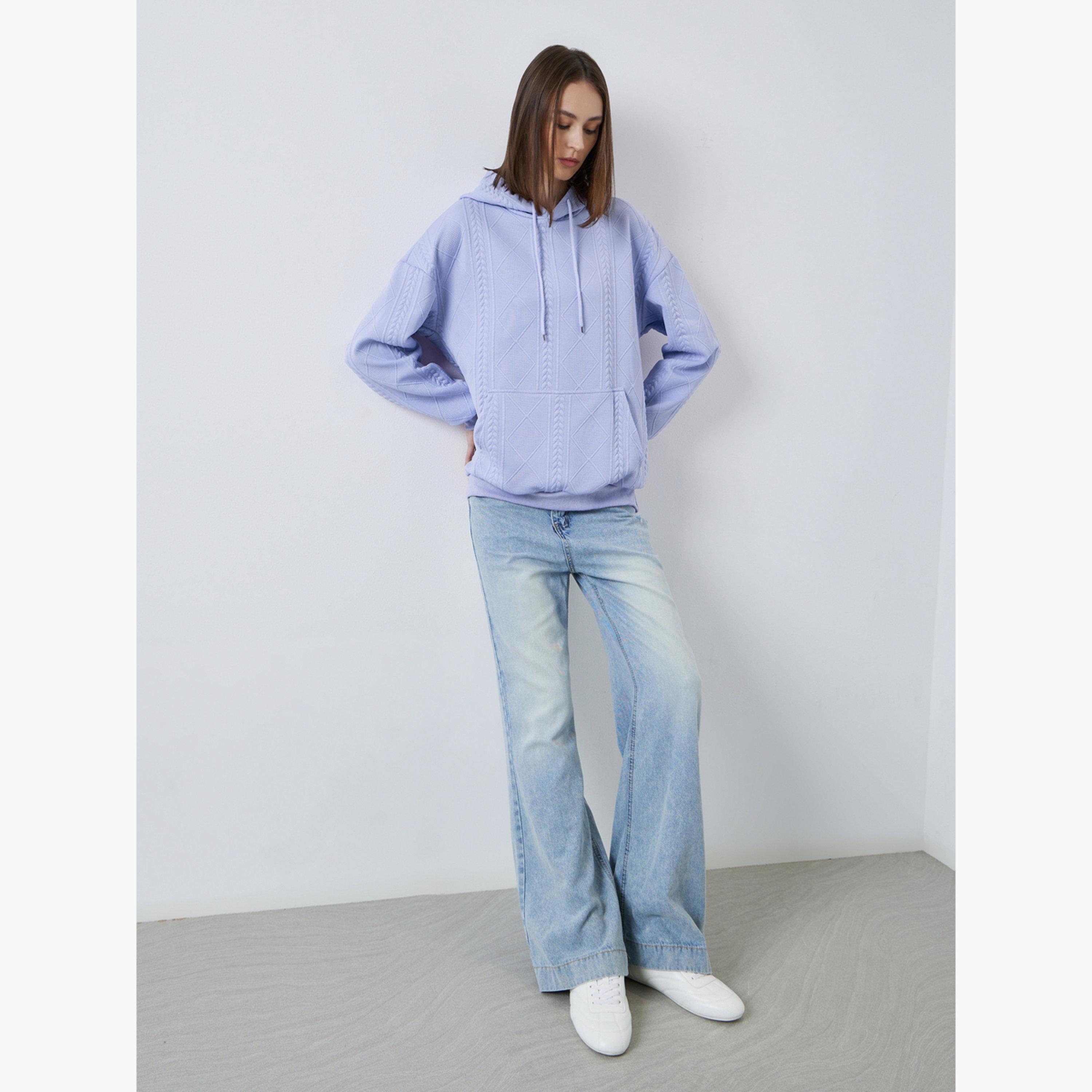 ستايلي - هودي تصميم عادي لون بنفسجي-women-clothing-hoodiesandsweatshirts-hoodies-image-2