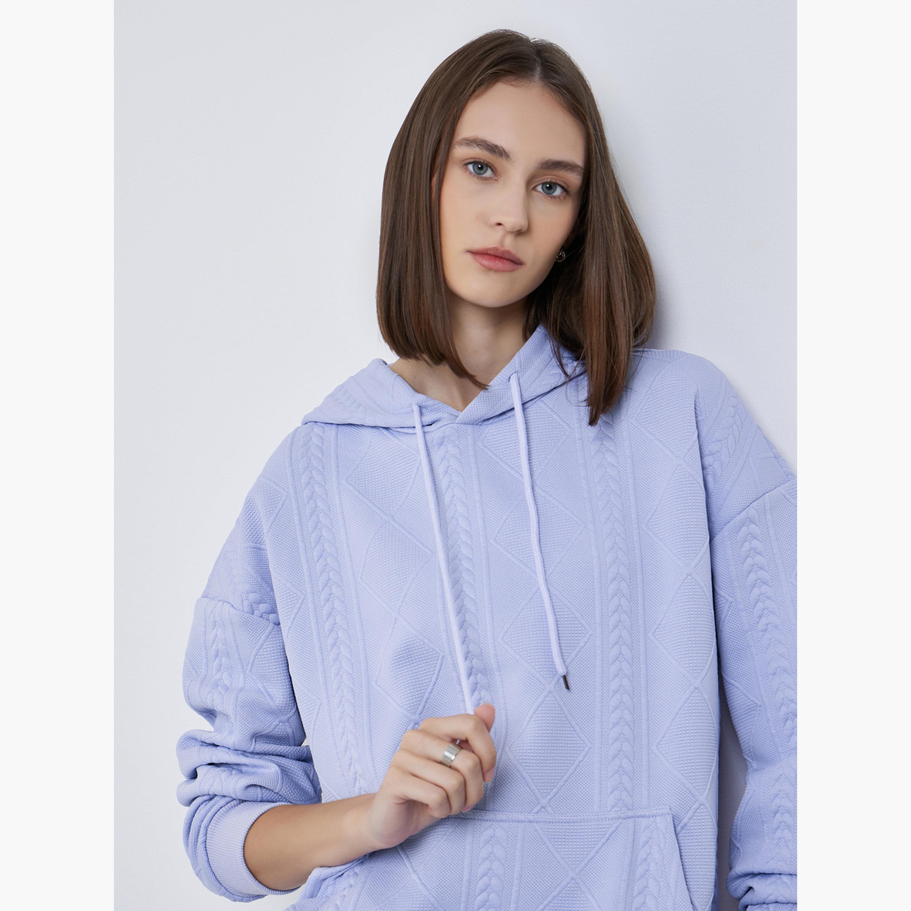 ستايلي - هودي تصميم عادي لون بنفسجي-women-clothing-hoodiesandsweatshirts-hoodies-image-3