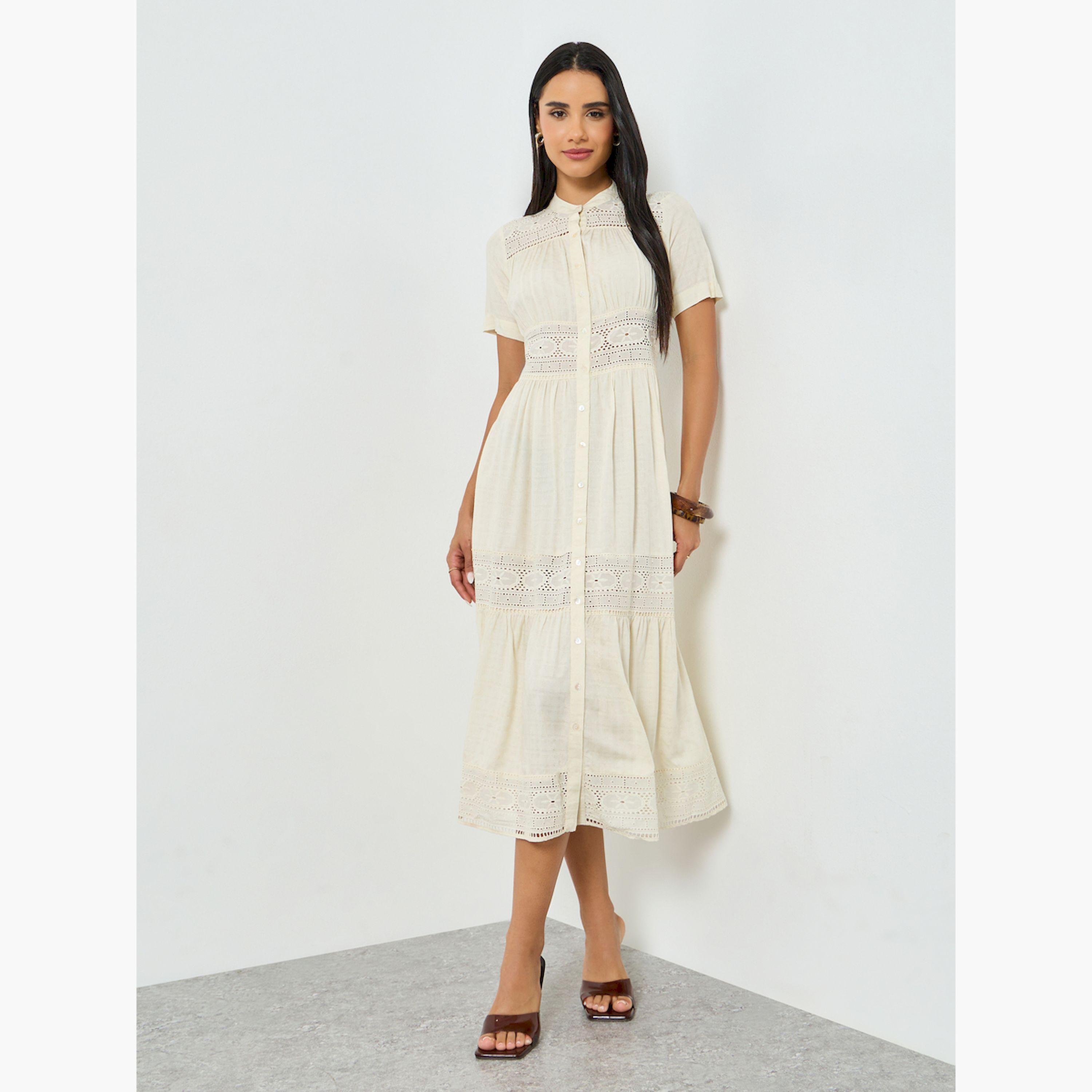 فستان ميدي بنمط قميص وتفاصيل دانتيل-women-clothing-dresses-image-3