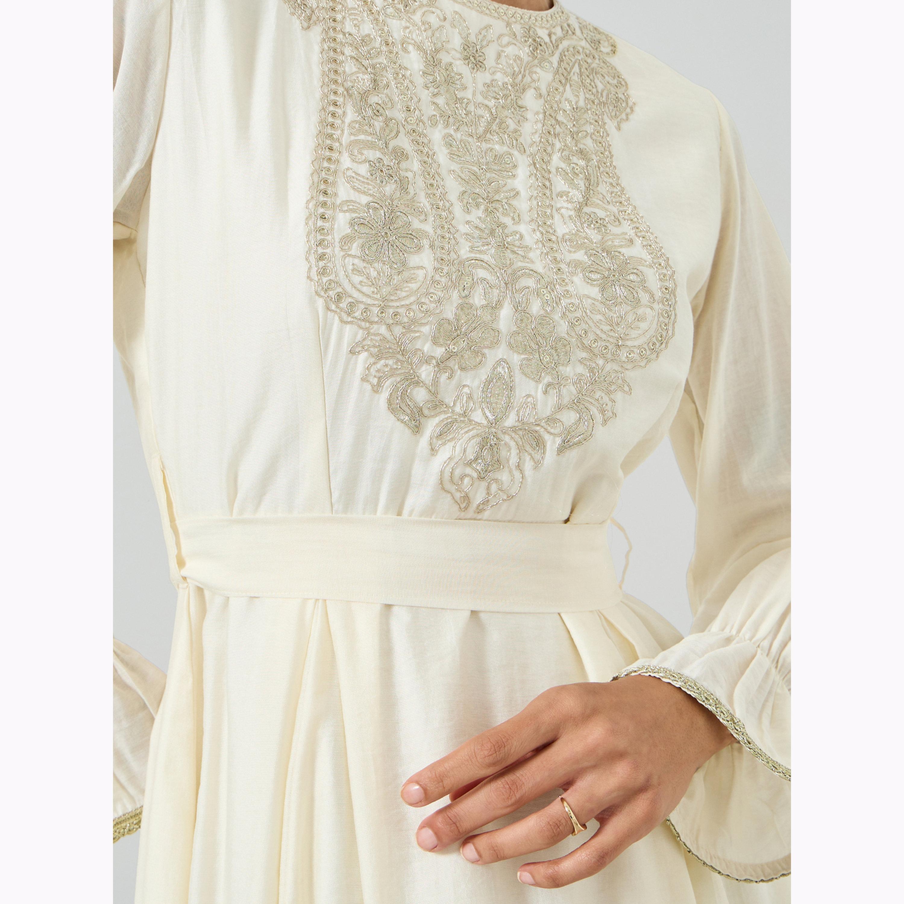 Styli Cream Embellished A-Line Maxi Dress-women-clothing-dresses-image-5