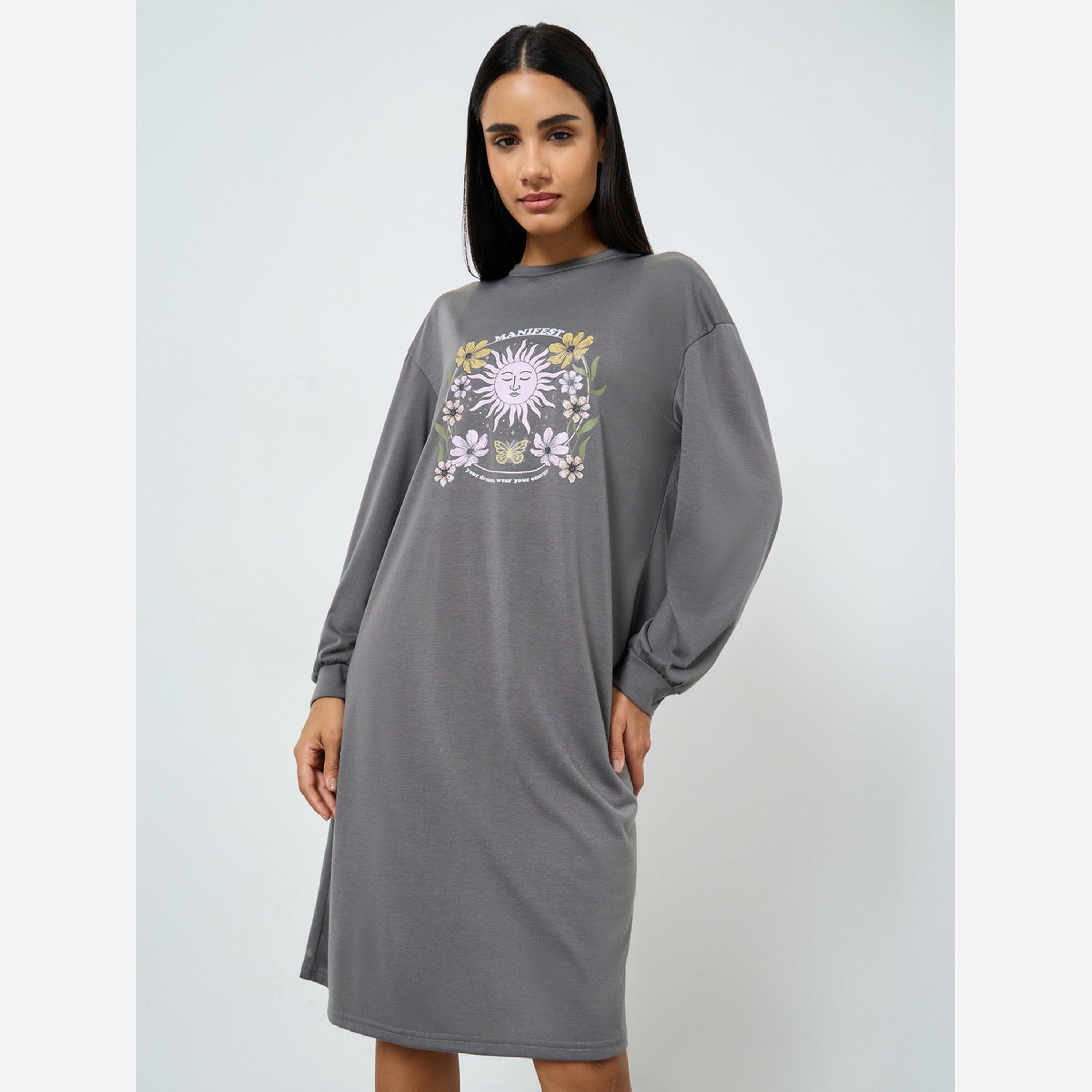 ستايلي - فستان نوم أكمام منسدلة وأكتاف مكشكشة-women-clothing-nightwear-nighties-image-1