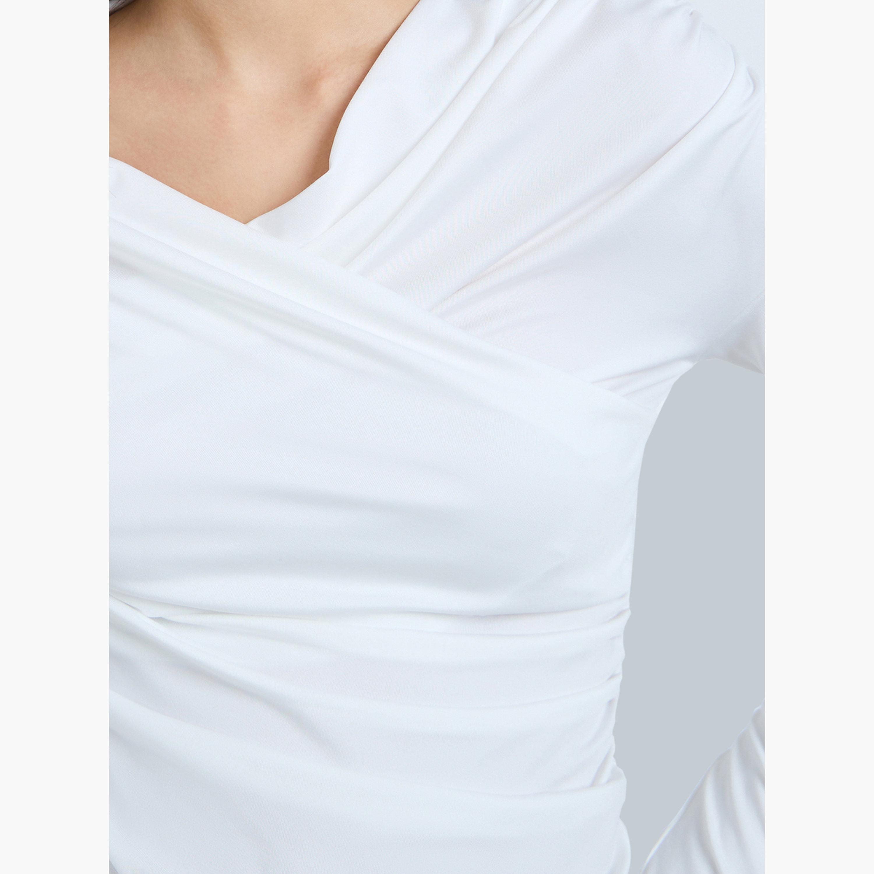 Take Two White Long Sleeve Wrap Top-women-clothing-shirtsandblouses-blouses-image-5