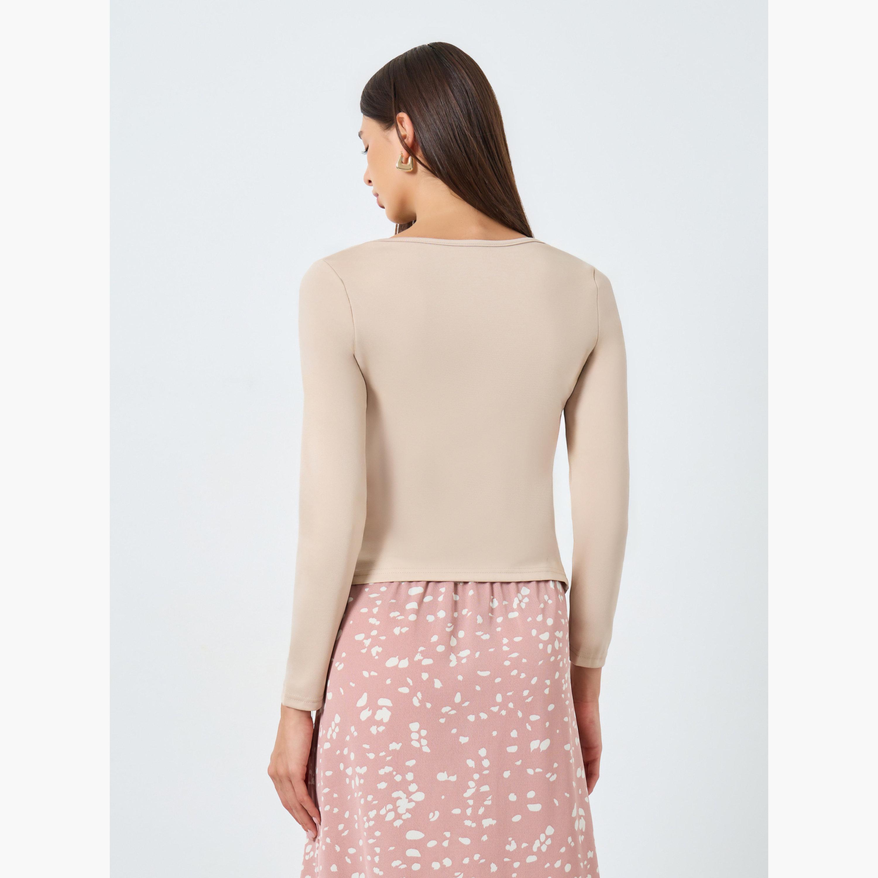 Take Two Beige Asymmetric Long Sleeve Top-women-clothing-shirtsandblouses-blouses-image-3