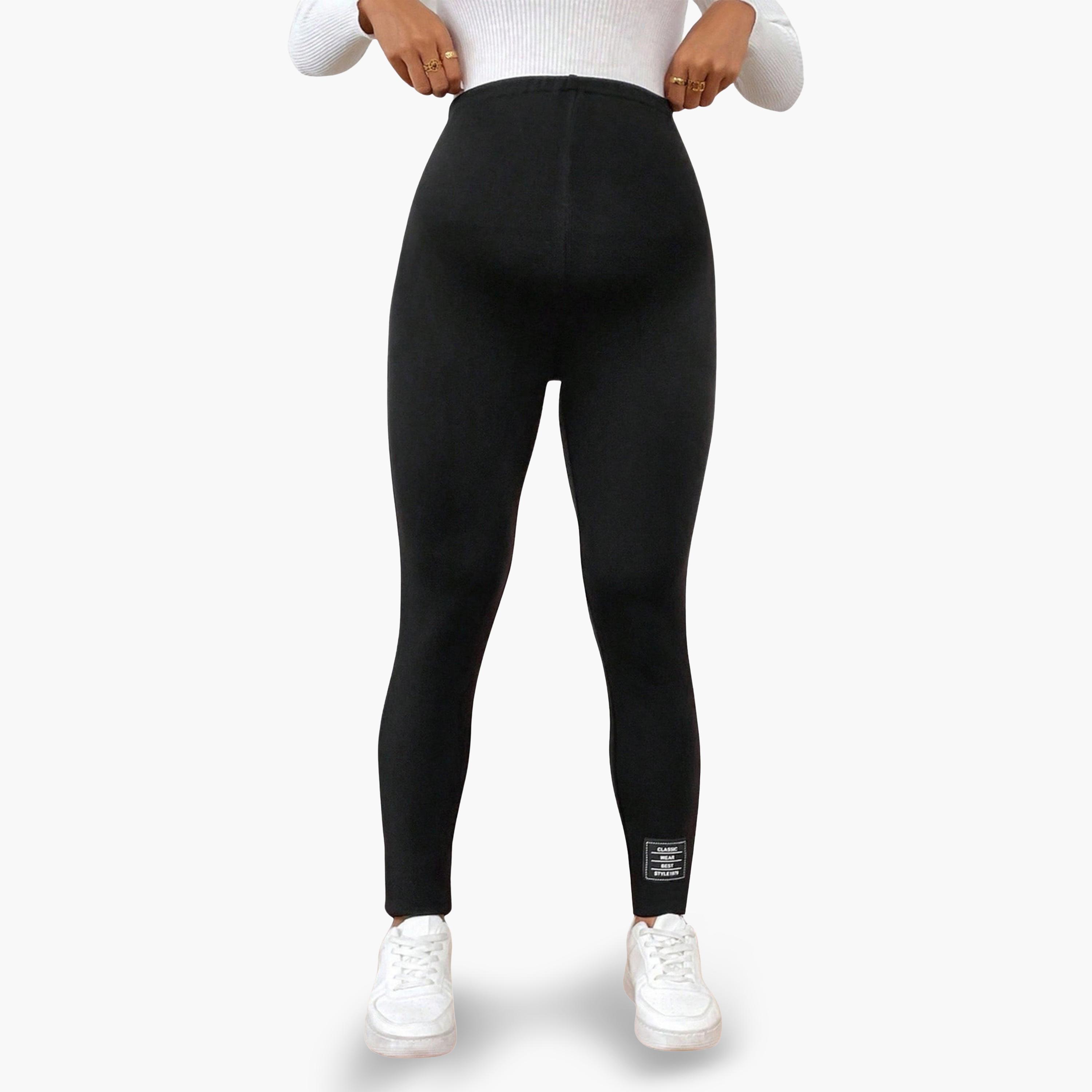 ليقنز حمل فليس سادة مبطن للنساء-women-clothing-maternity-bottoms-image-1