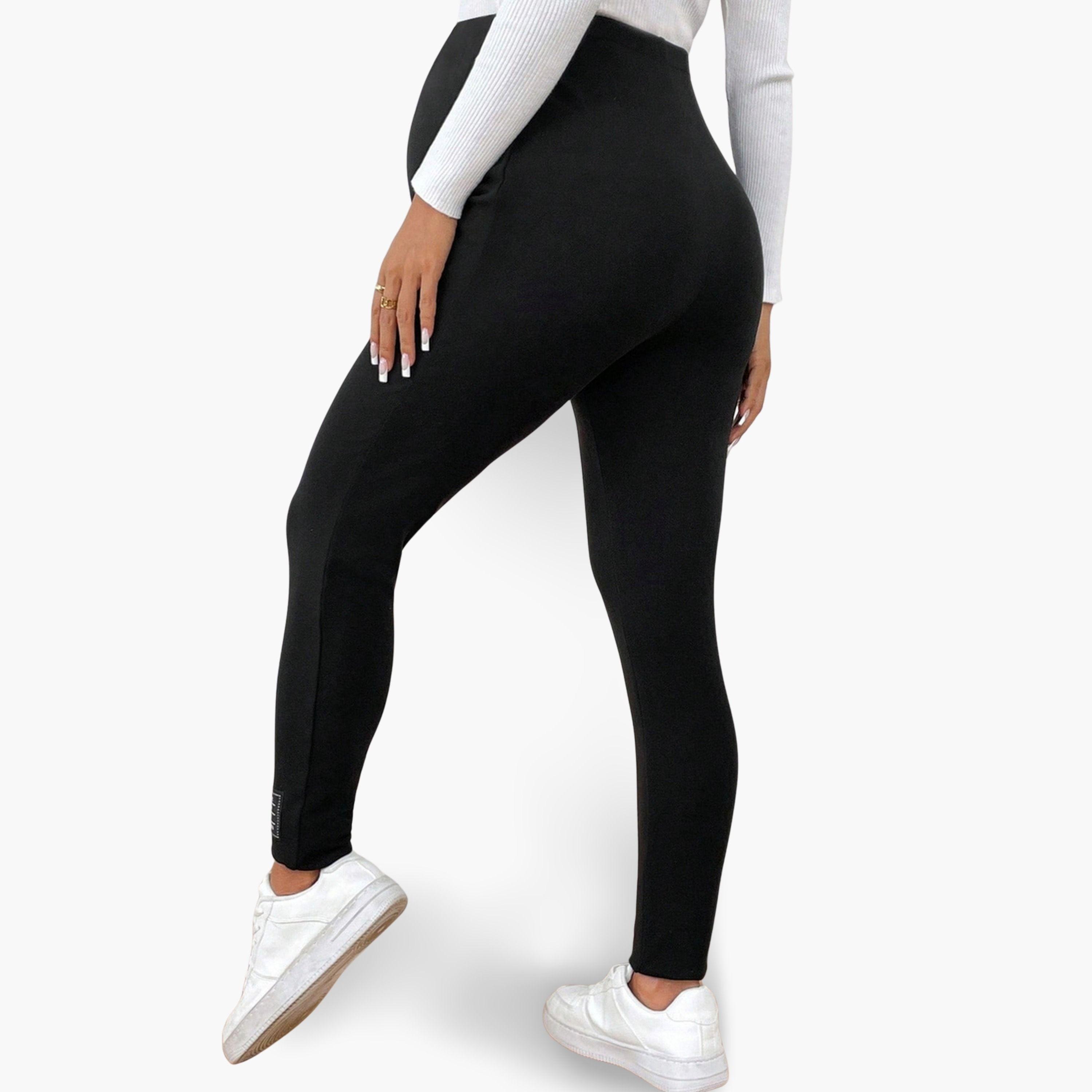 ليقنز حمل فليس سادة مبطن للنساء-women-clothing-maternity-bottoms-image-4
