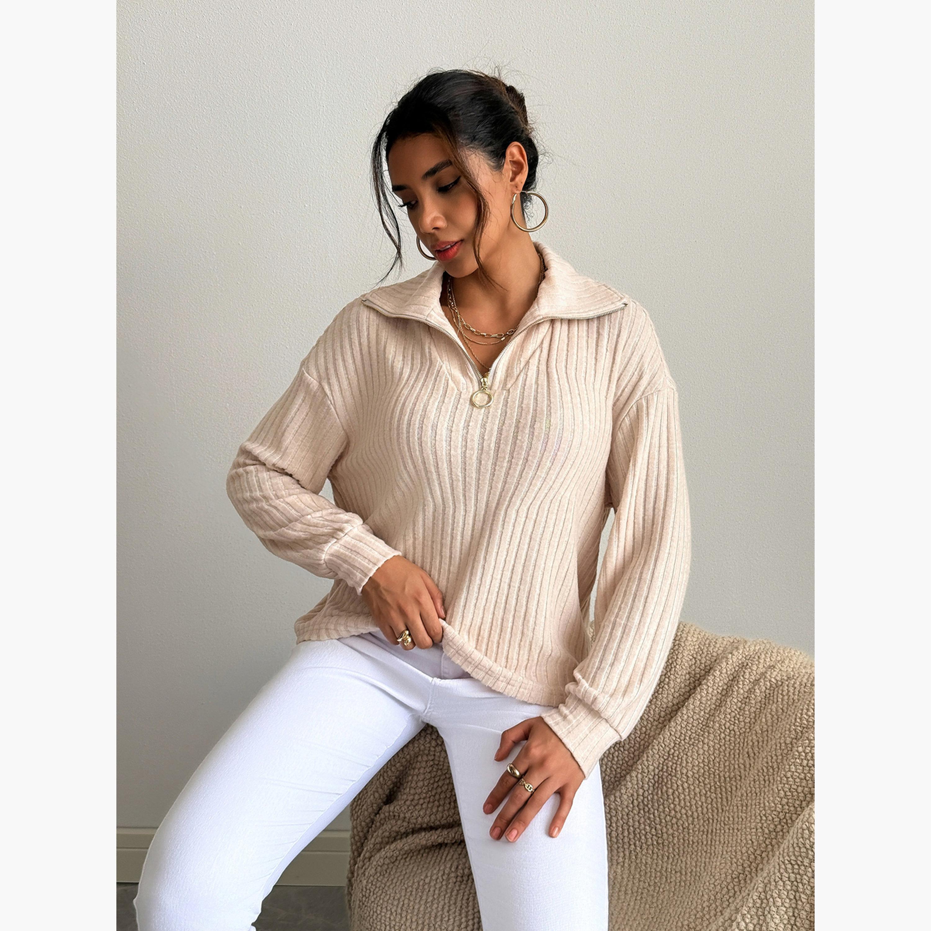 تيك تو - سويت شيرت نسائي بيج-women-winterwear-hoodiesandsweatshirts-sweatshirts-image-2