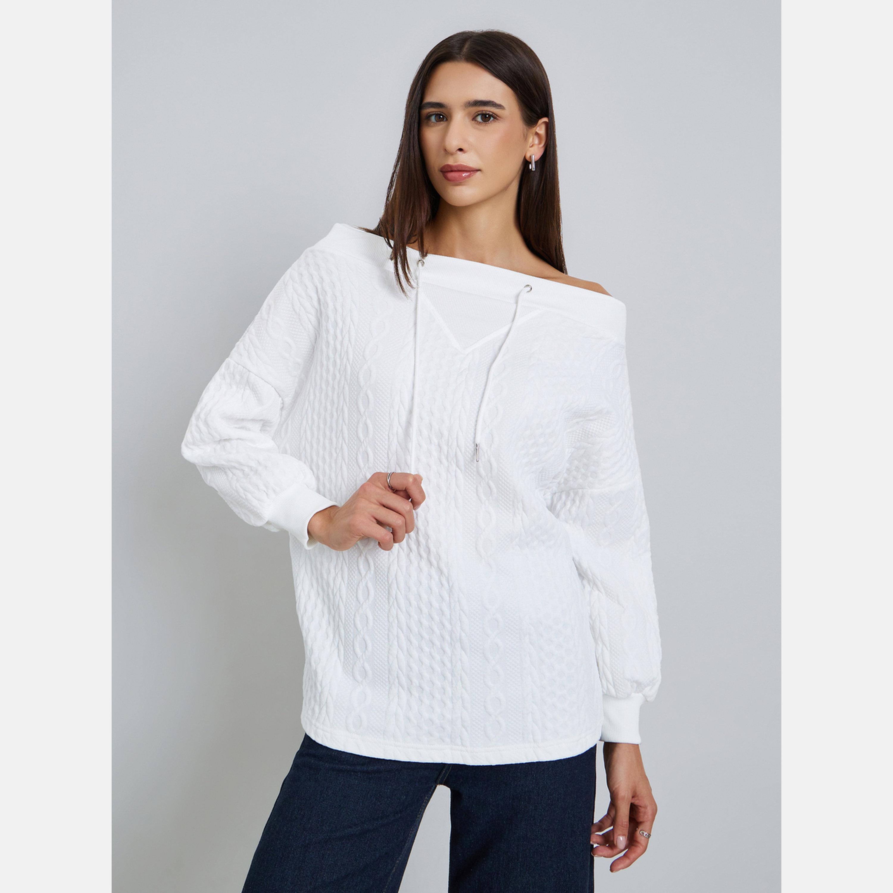 تيك تو - سويت شيرت نسائي بأكمام طويلة وأكتاف مكشوفة-women-clothing-cardigansandjumpers-jumpers-image-5