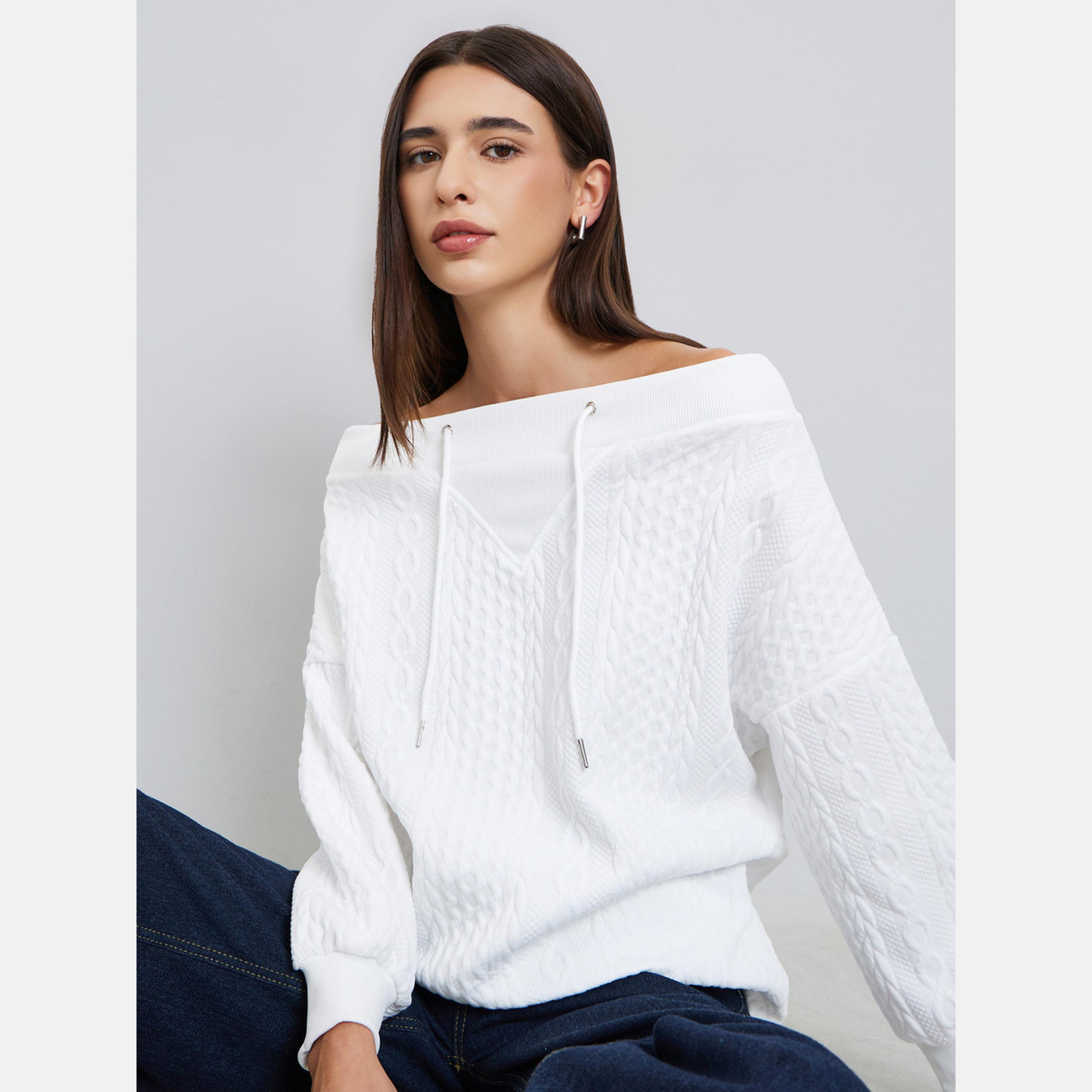 تيك تو - سويت شيرت نسائي بأكمام طويلة وأكتاف مكشوفة-women-clothing-cardigansandjumpers-jumpers-image-3