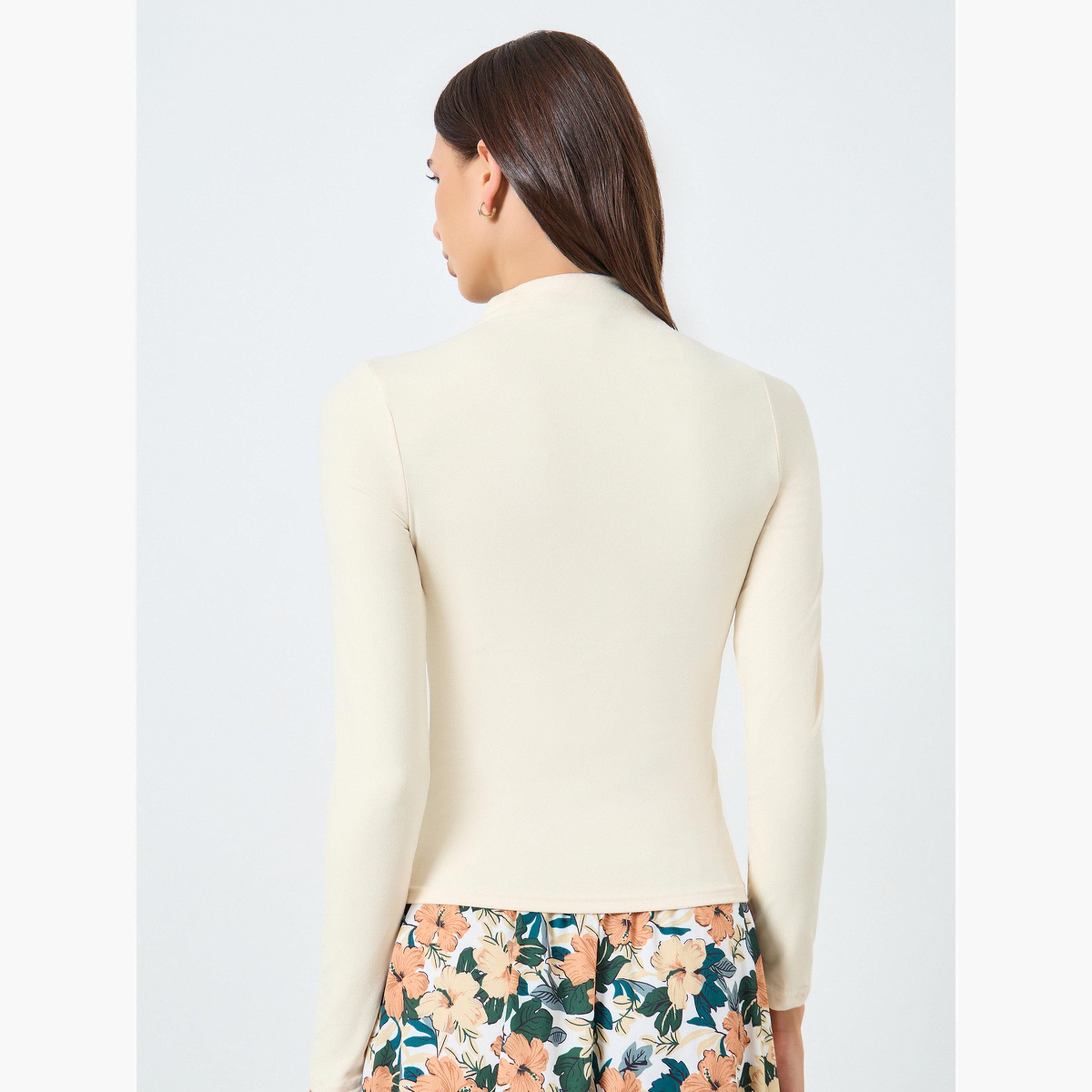 Take Two Beige Long Sleeve Cutout Top-women-clothing-shirtsandblouses-blouses-image-4