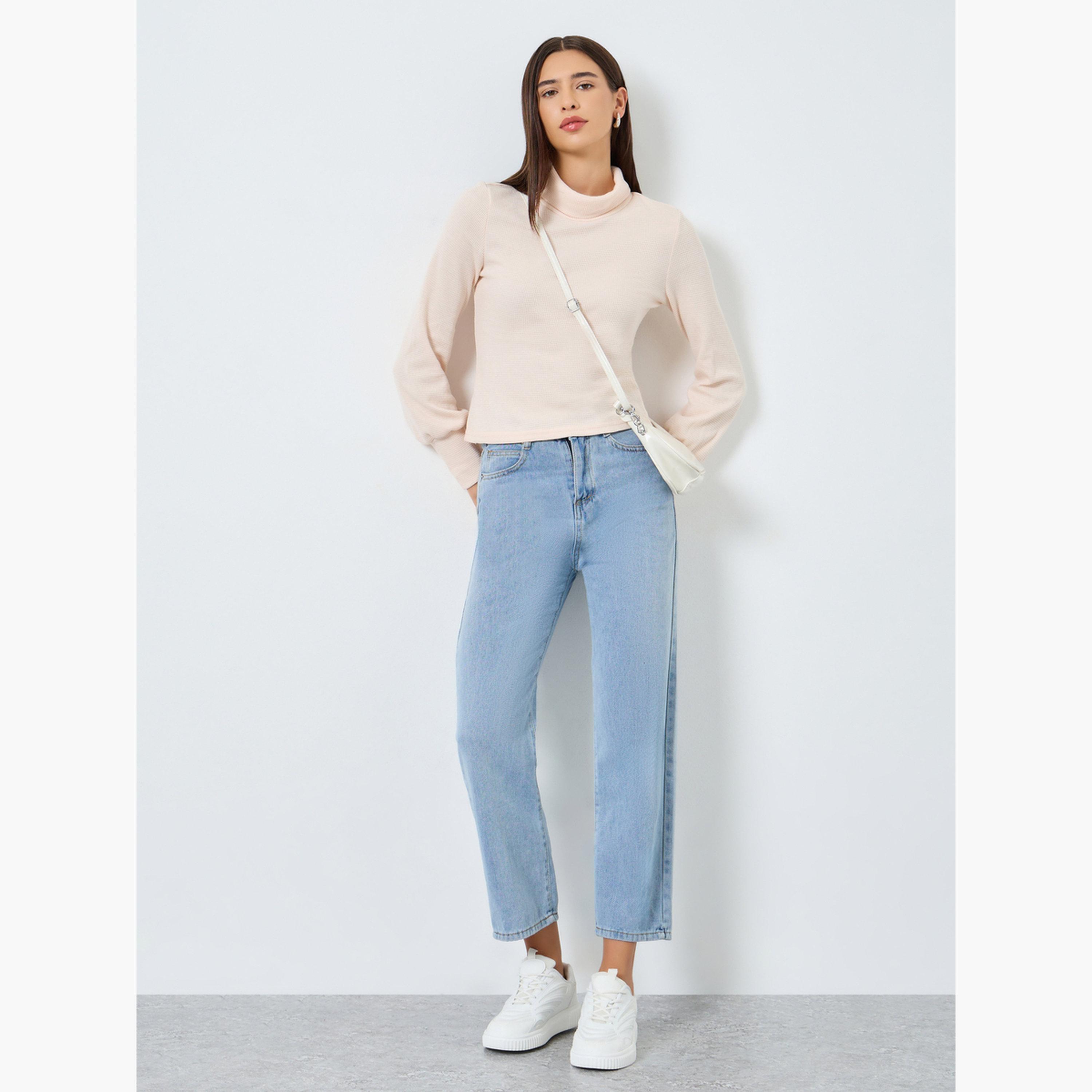 Take Two Solid High Neck Long Sleeve Top-women-clothing-tshirts-image-2