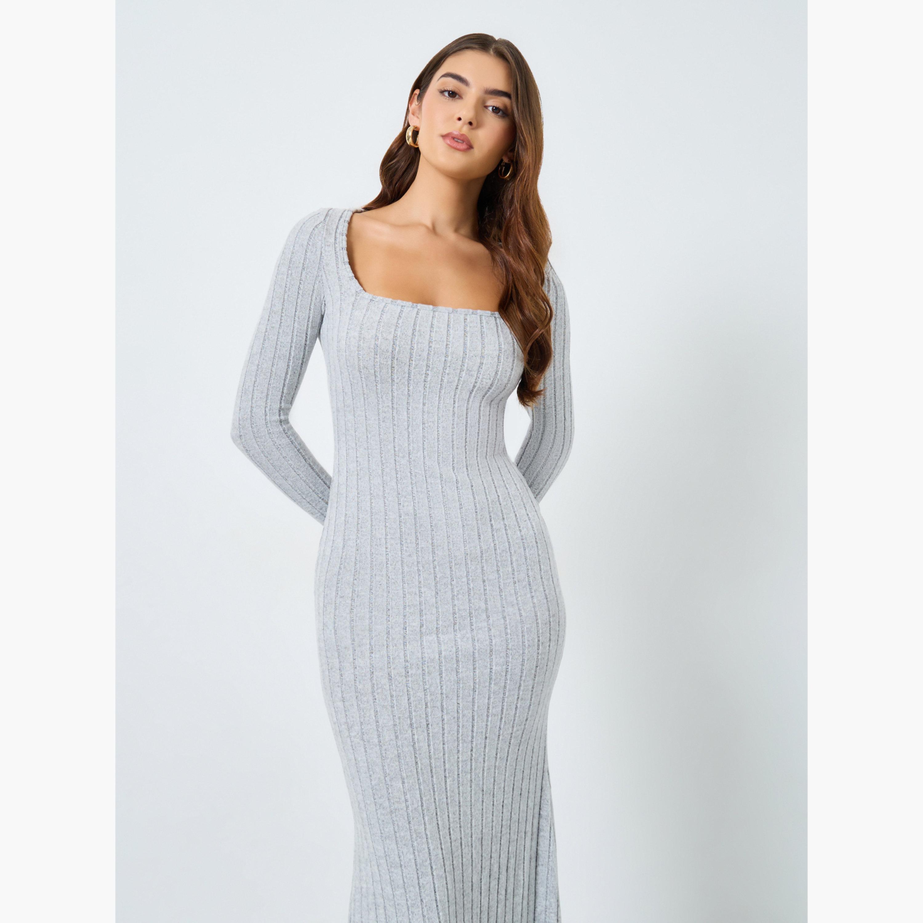 Take Two Women Solid Bodycon Ribbed Maxi Dress-women-clothing-dresses-image-2