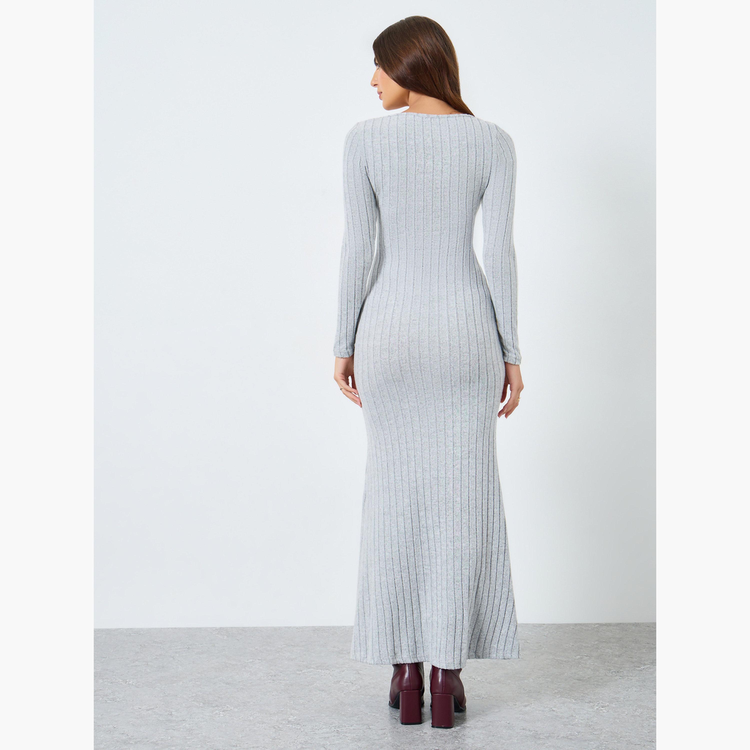 تيك تو - فستان ماكسي ضيق مضلع للنساء-women-clothing-dresses-image-4