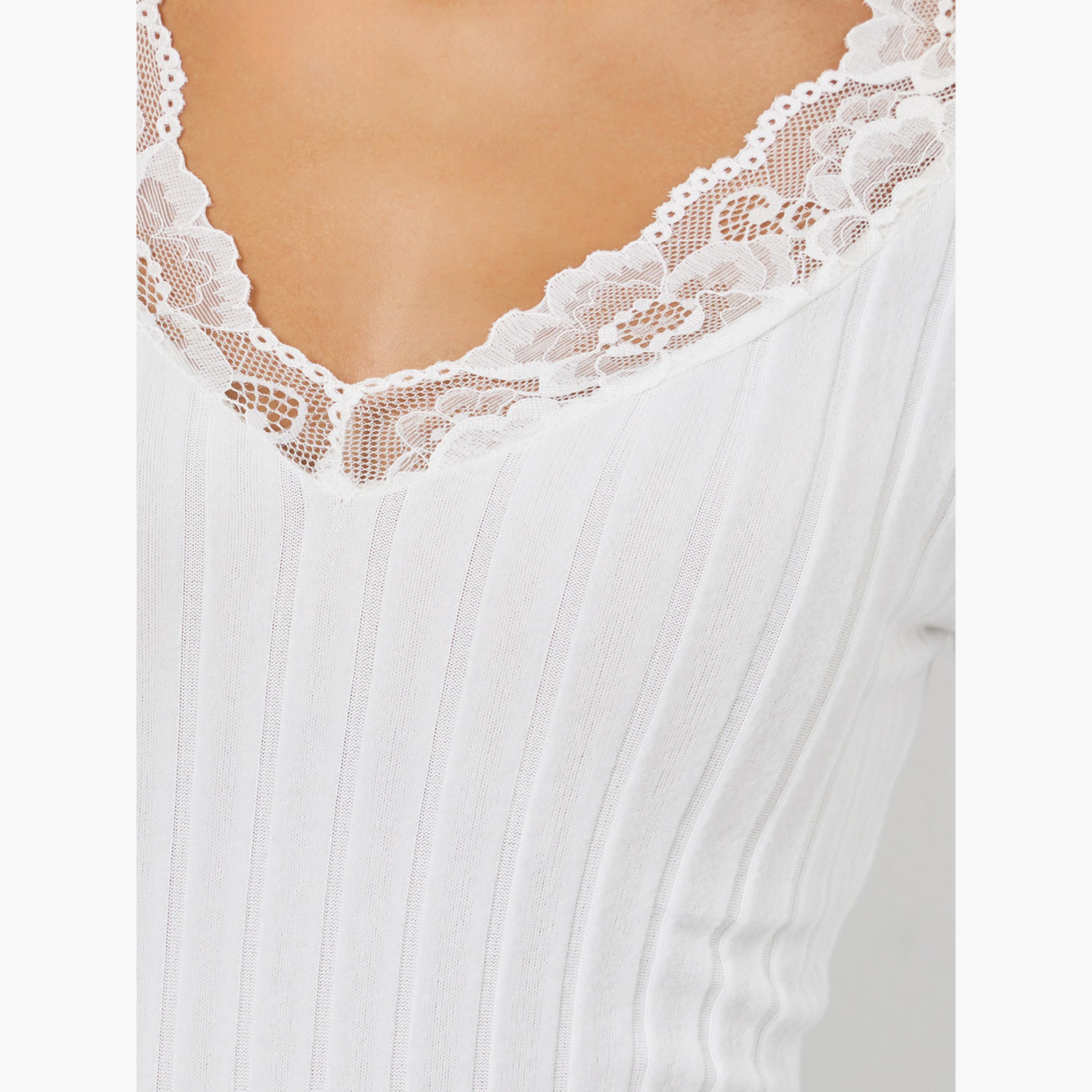 Take Two White Ribbed Top with Lace Trim-women-clothing-shirtsandblouses-blouses-image-5