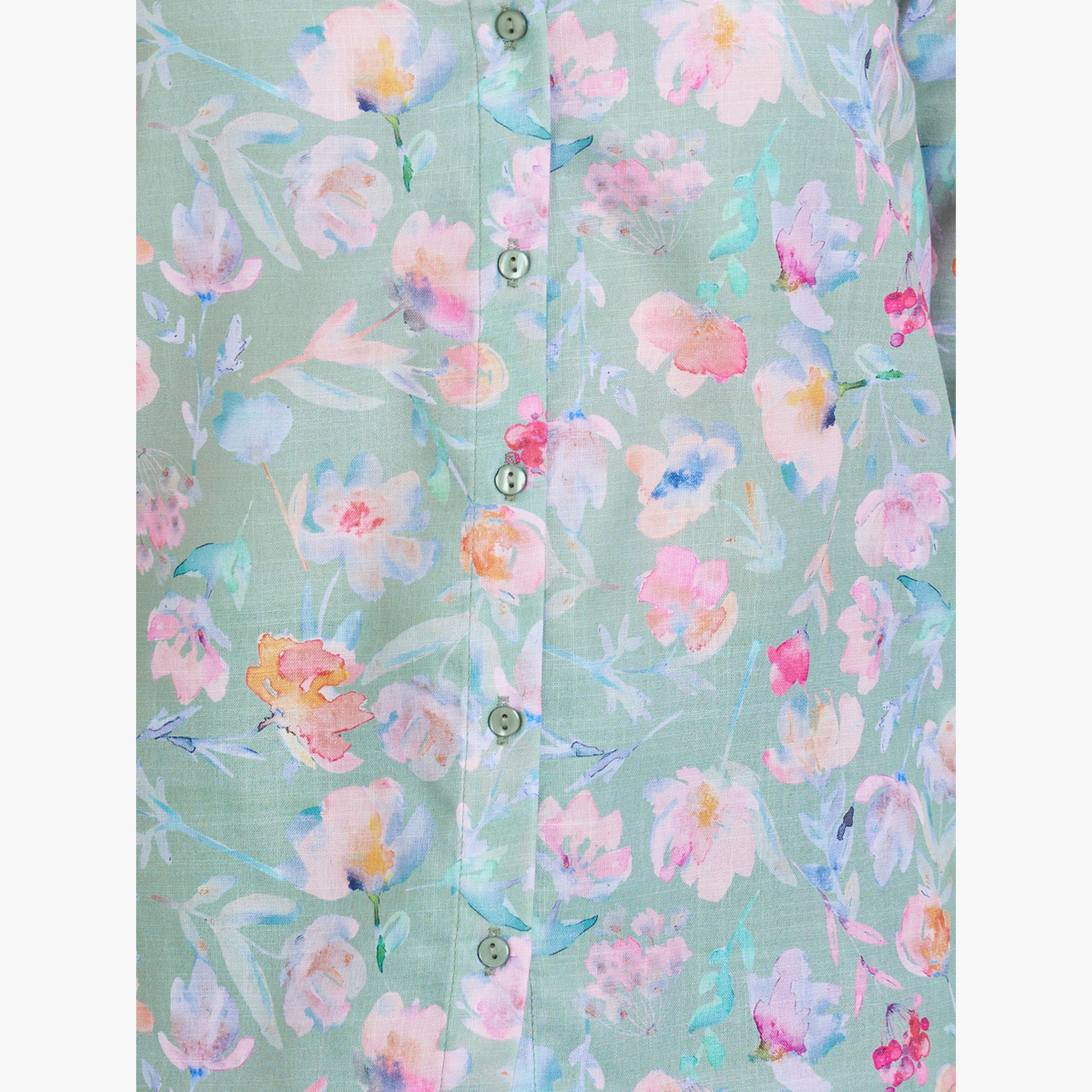 Styli Women Green Floral Print Button-Down Shirt-women-clothing-shirtsandblouses-shirts-image-3