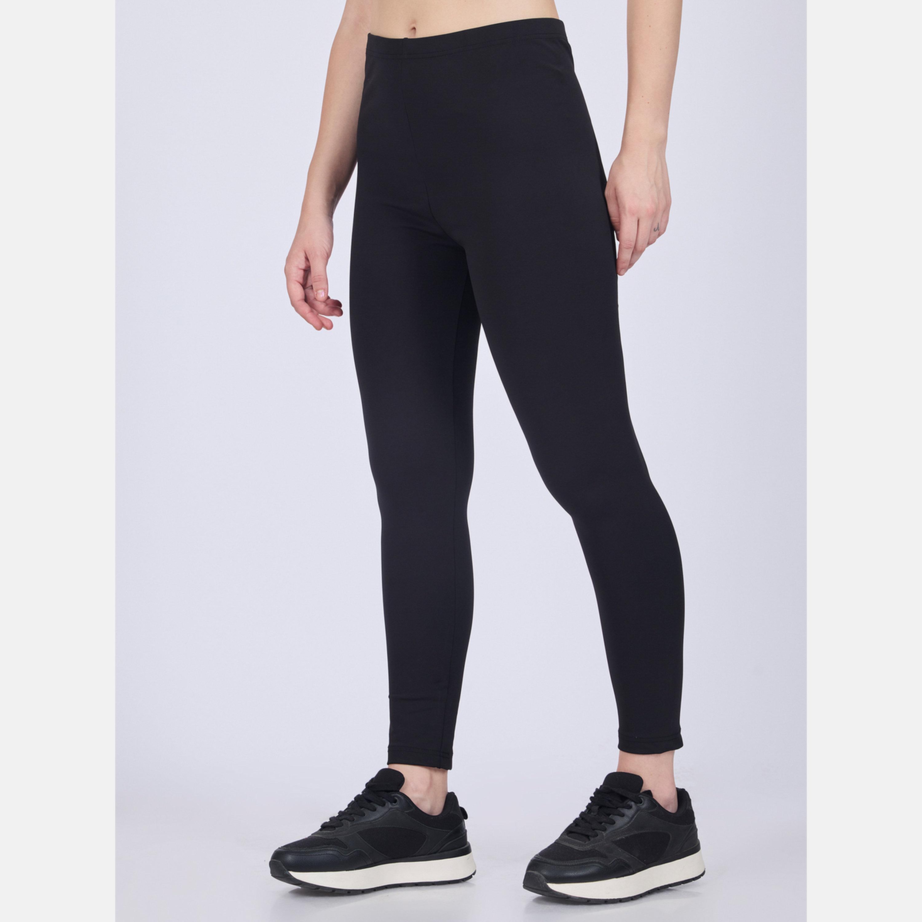 Outzidr X Styli Black Basic Solid Leggings-women-clothing-bottoms-leggings-image-5
