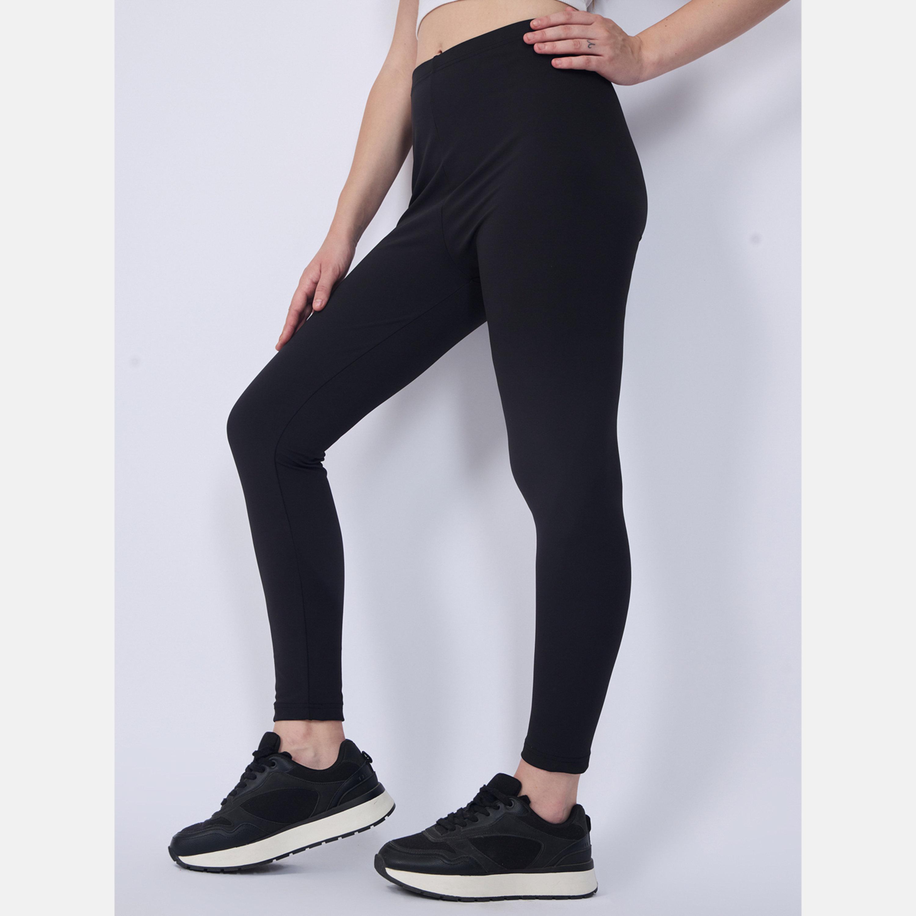 Outzidr X Styli Black Basic Solid Leggings-women-clothing-bottoms-leggings-image-6
