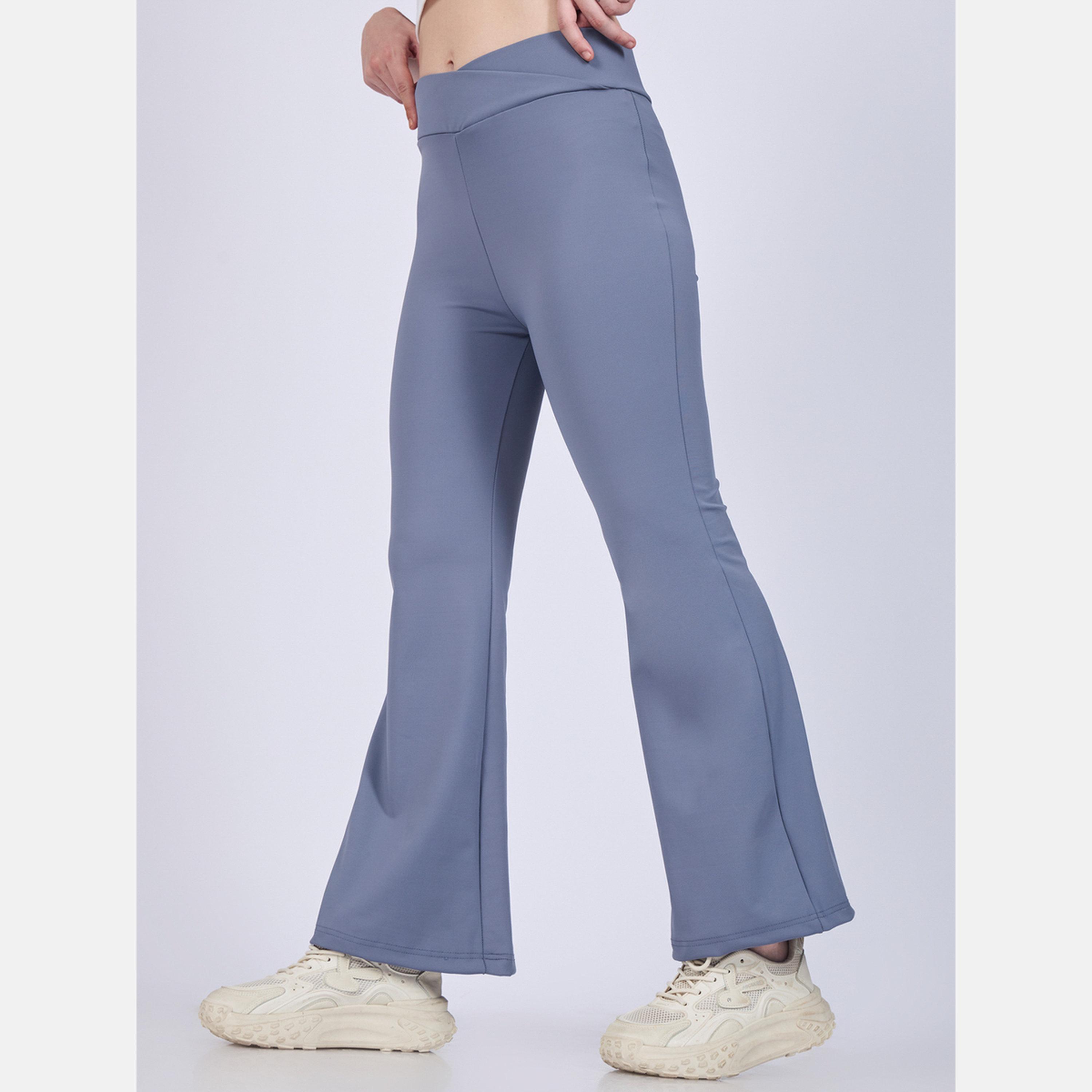 أوتزيدر × ستايلي - ليقنز/ فيزون رمادي اللون بحزام خصر متقاطع-women-clothing-bottoms-leggings-image-1