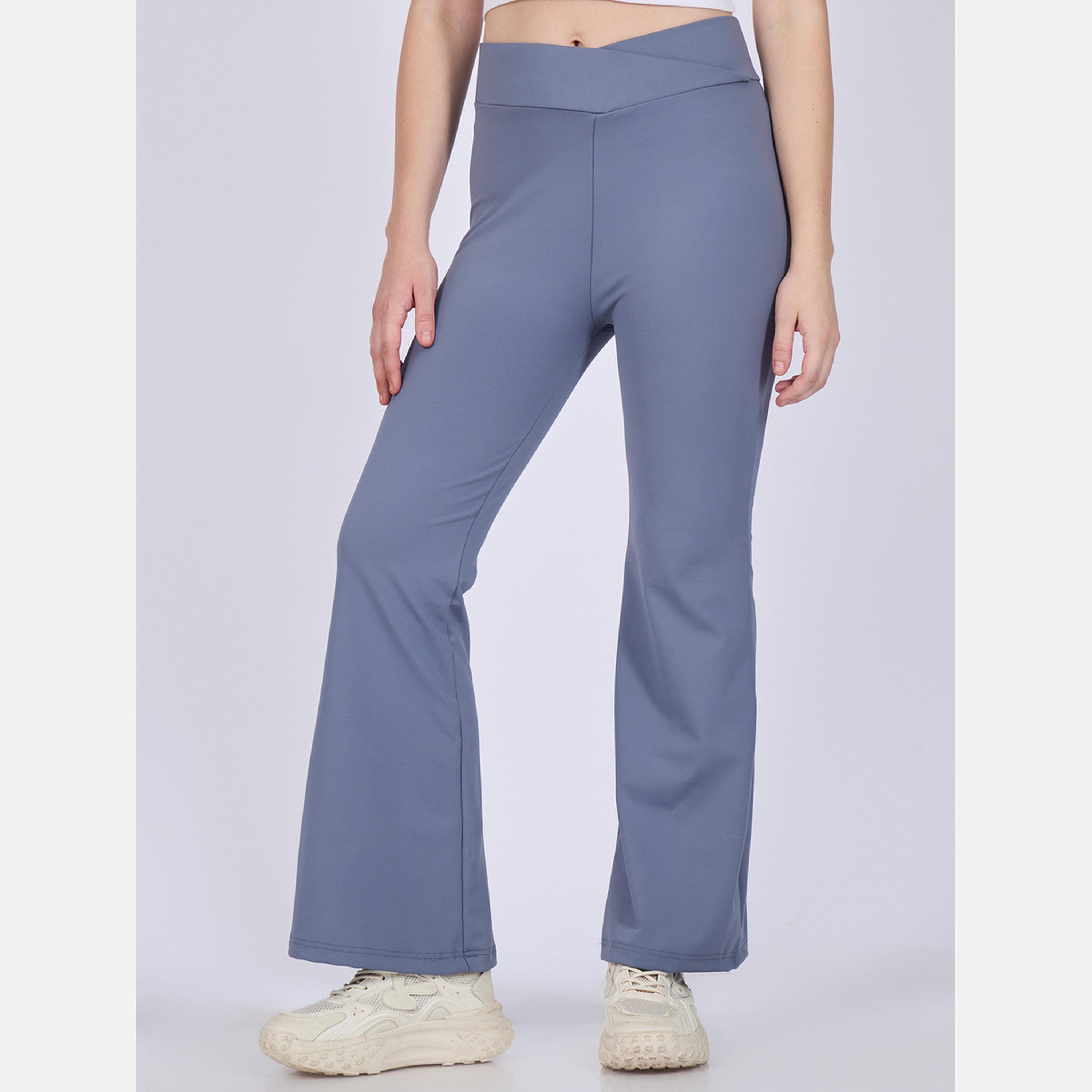أوتزيدر × ستايلي - ليقنز/ فيزون رمادي اللون بحزام خصر متقاطع-women-clothing-bottoms-leggings-image-2
