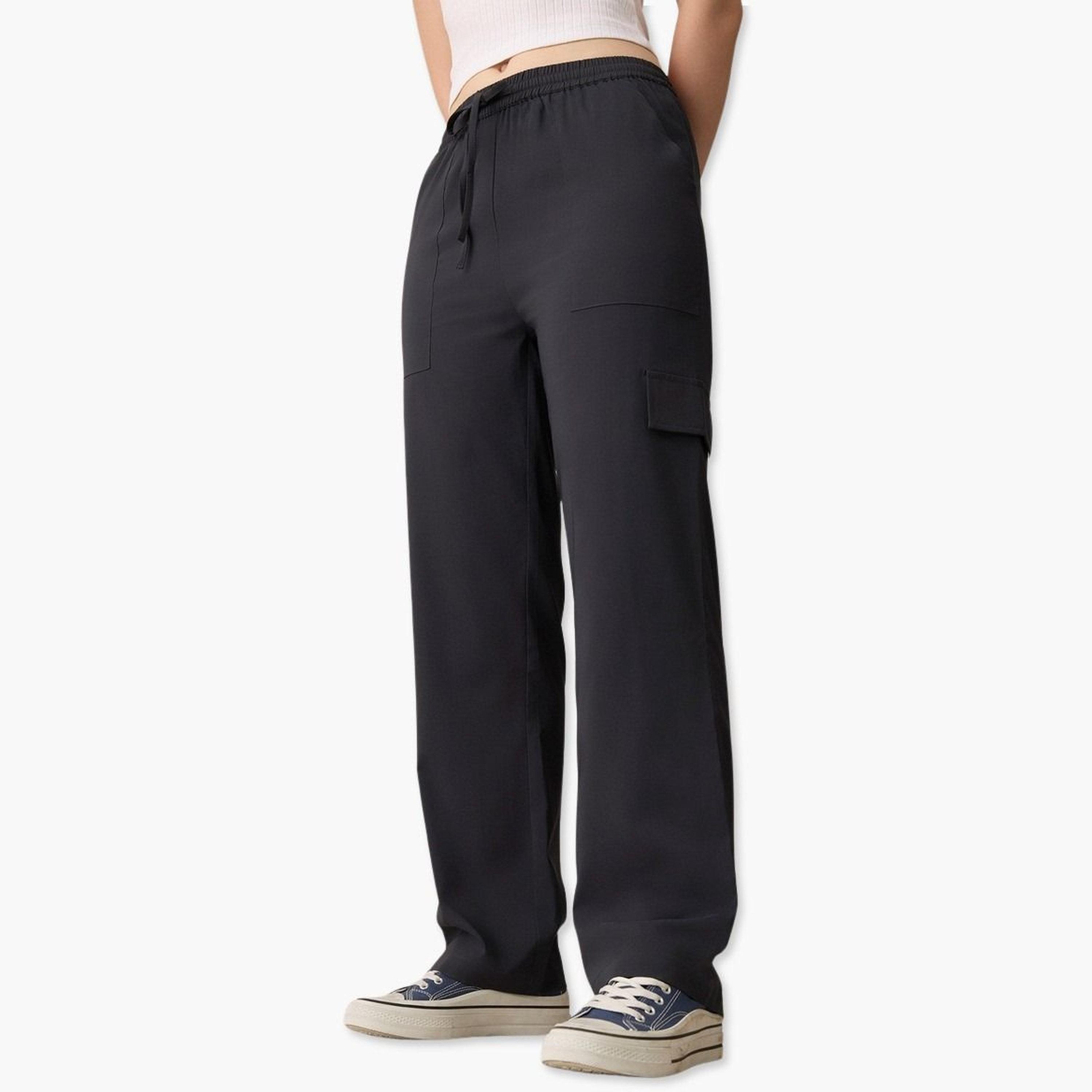 Outzidr X Styli Grey Stylized Cargo Pants-women-clothing-bottoms-trousers-image-1