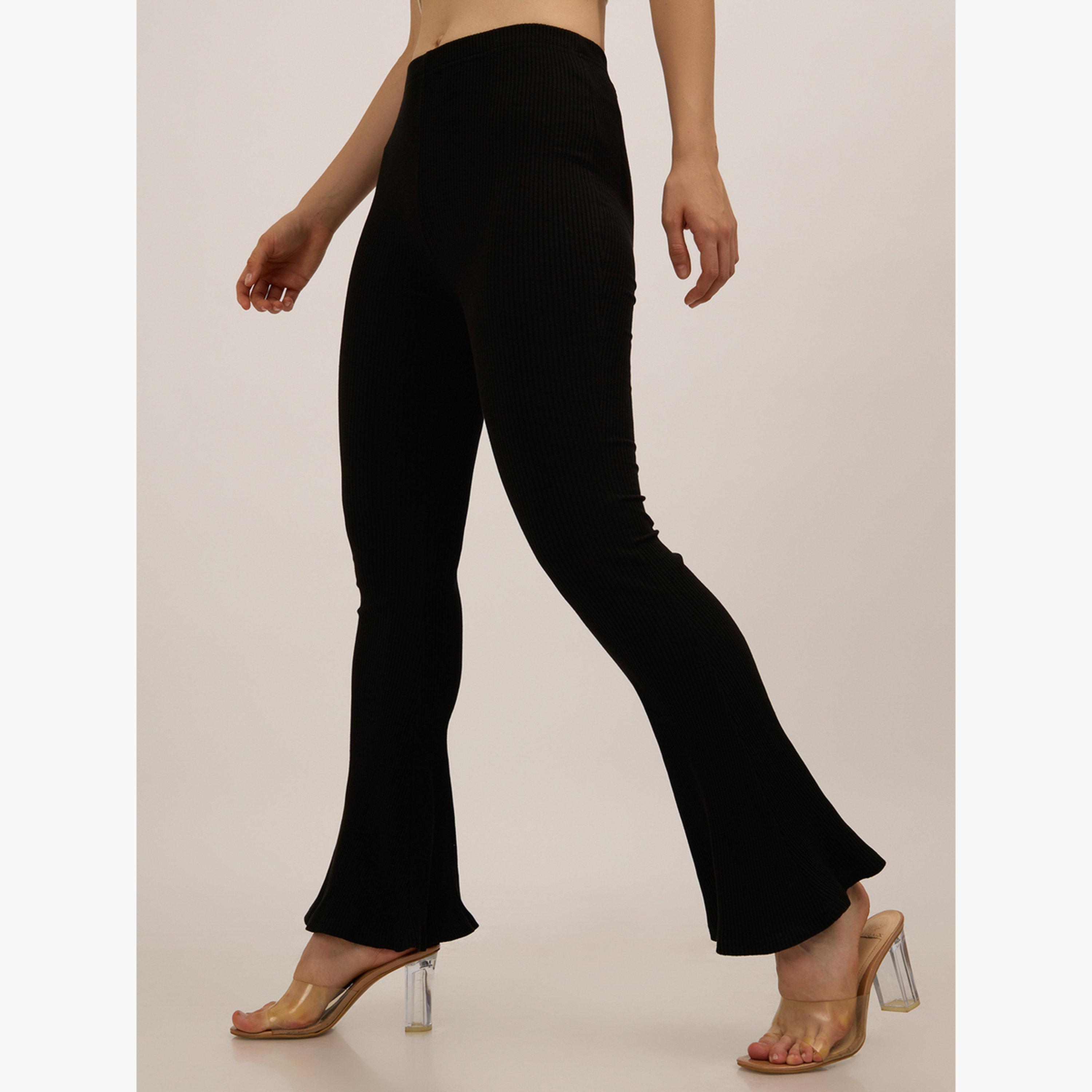 أوتزيدر × ستايلي - ليقنز/ فيزون أسود مضلع أساسي واسع-women-clothing-bottoms-leggings-image-4