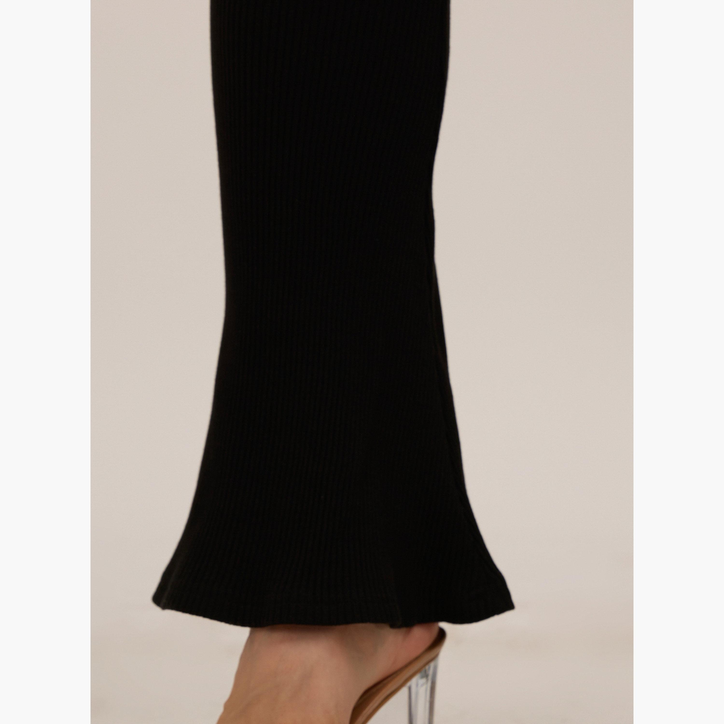 أوتزيدر × ستايلي - ليقنز/ فيزون أسود مضلع أساسي واسع-women-clothing-bottoms-leggings-image-6