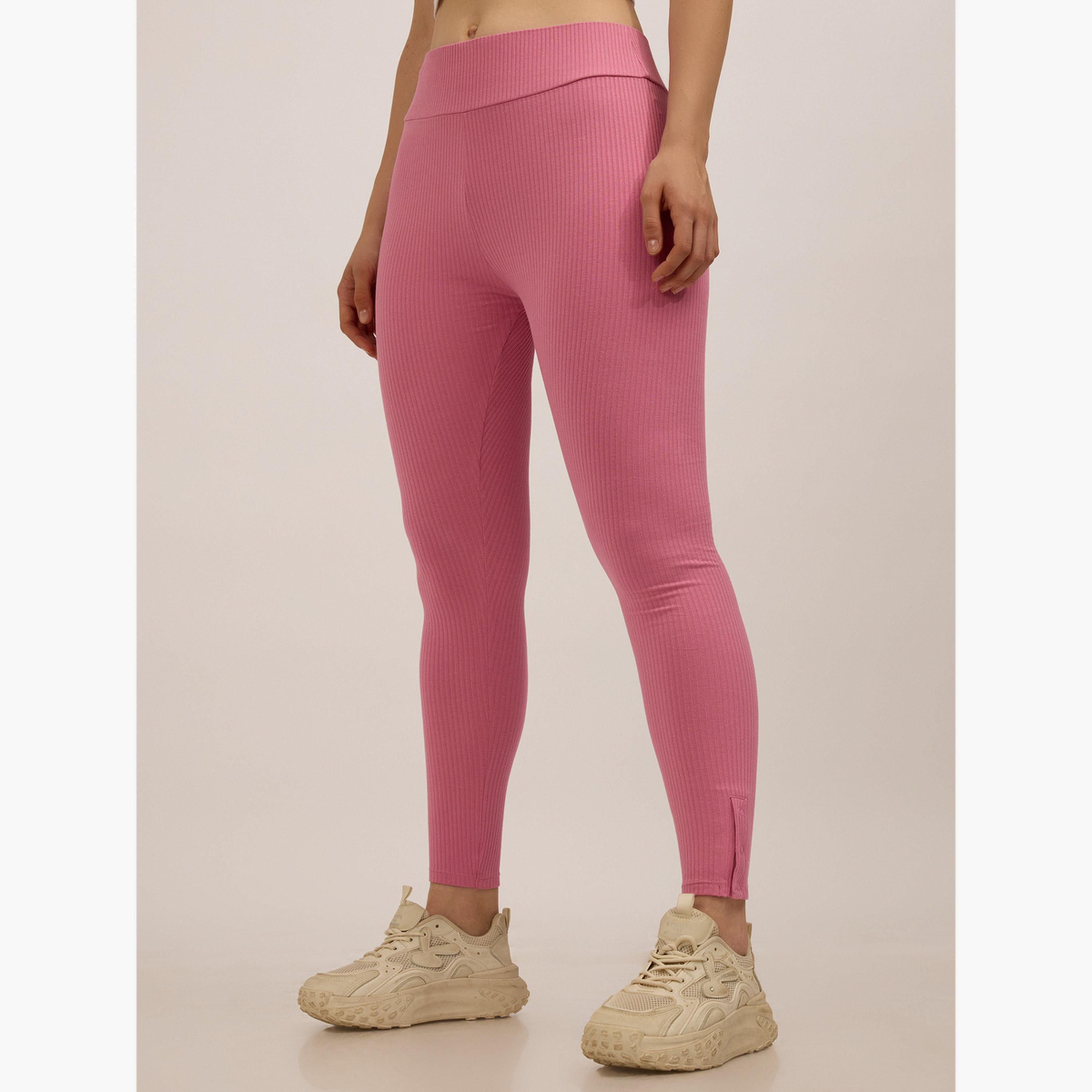 أوتزيدر × ستايلي - ليقنز/ فيزون سادة أساسي مضلع باللون الوردي-women-clothing-bottoms-leggings-image-1