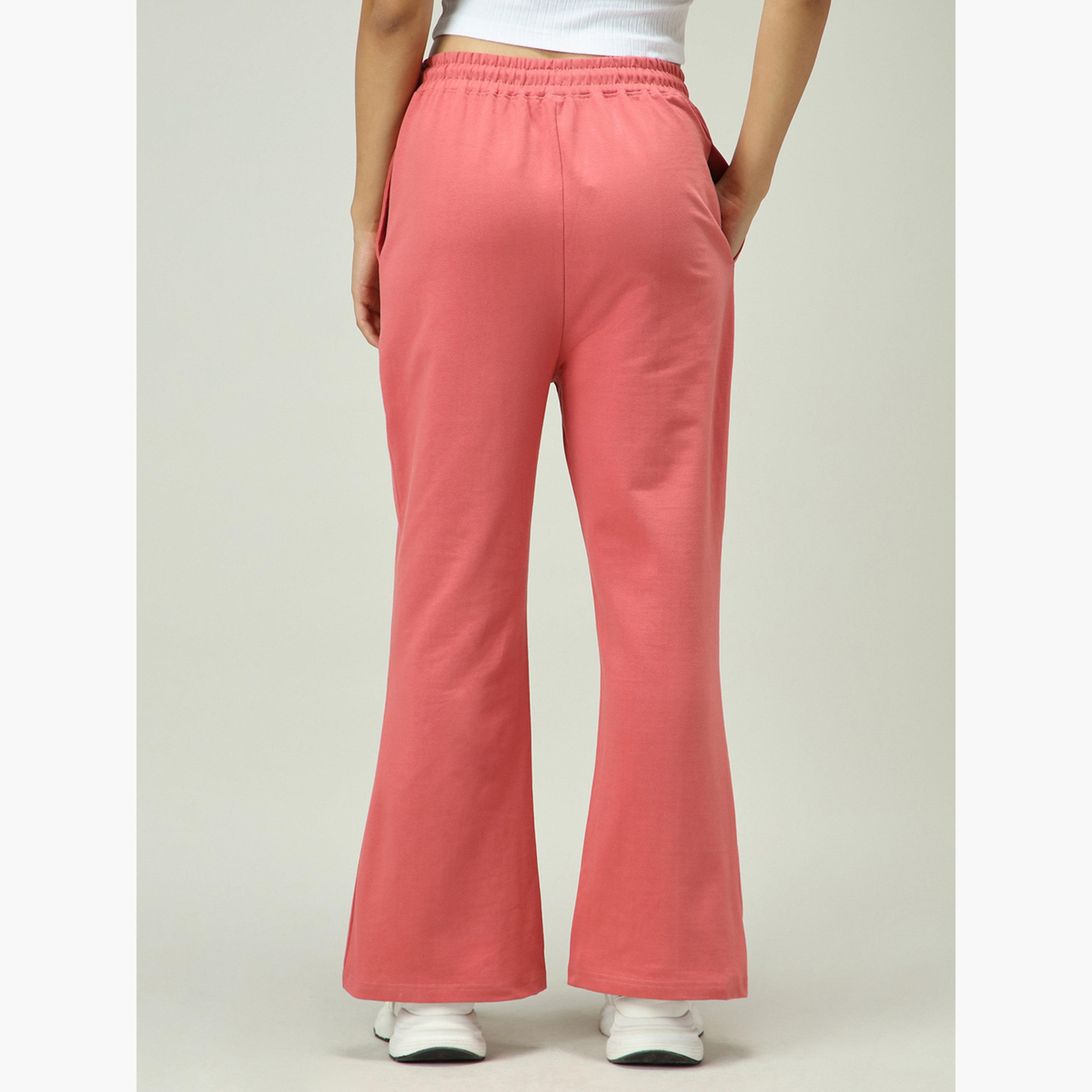 أوتزيدر × ستايلي - بنطال رياضي وردي واسع سادة ثنيات دقيقة-women-clothing-bottoms-joggers-image-3