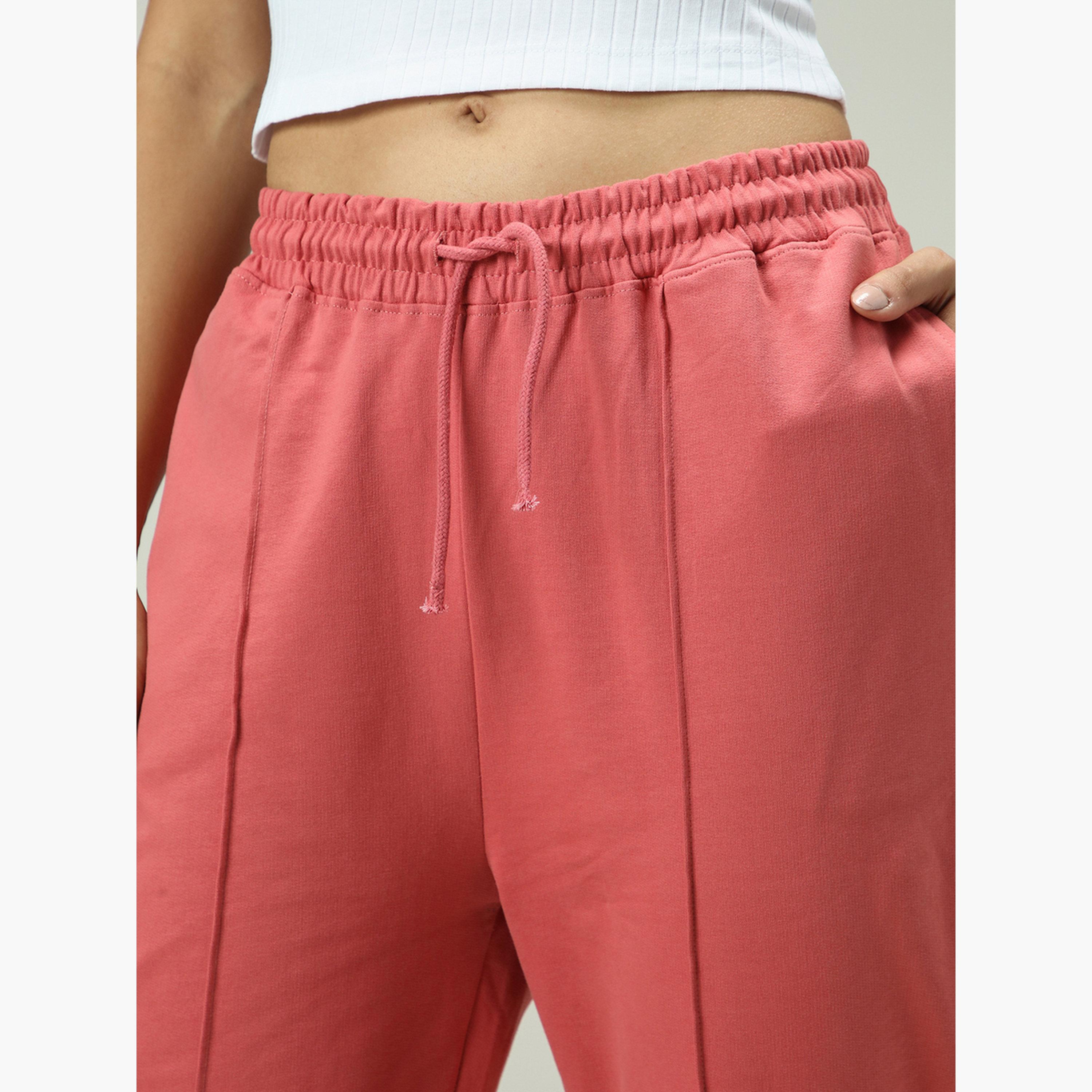 أوتزيدر × ستايلي - بنطال رياضي وردي واسع سادة ثنيات دقيقة-women-clothing-bottoms-joggers-image-5
